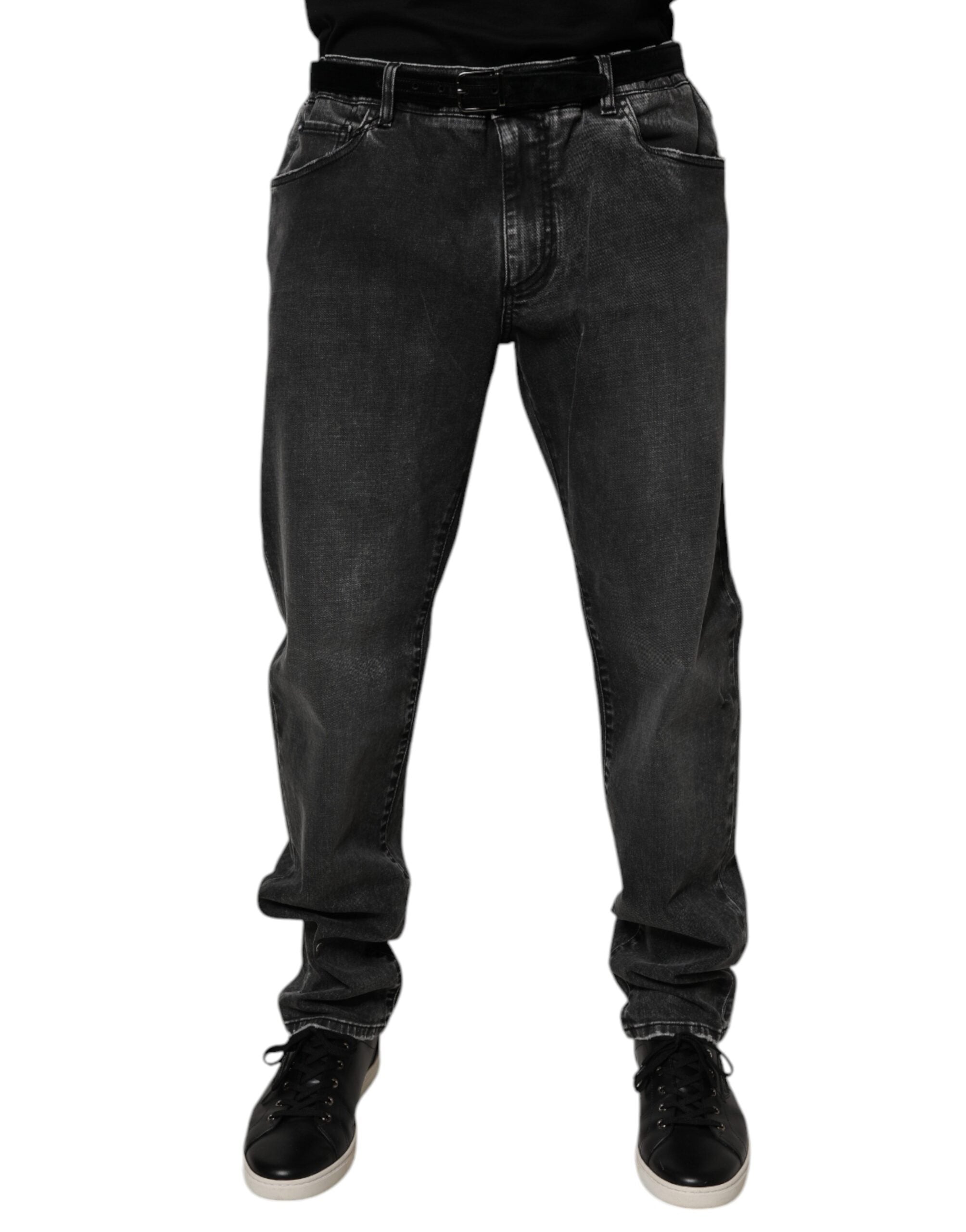 Black Cotton Stretch Skinny Men Denim Jeans - ventzia