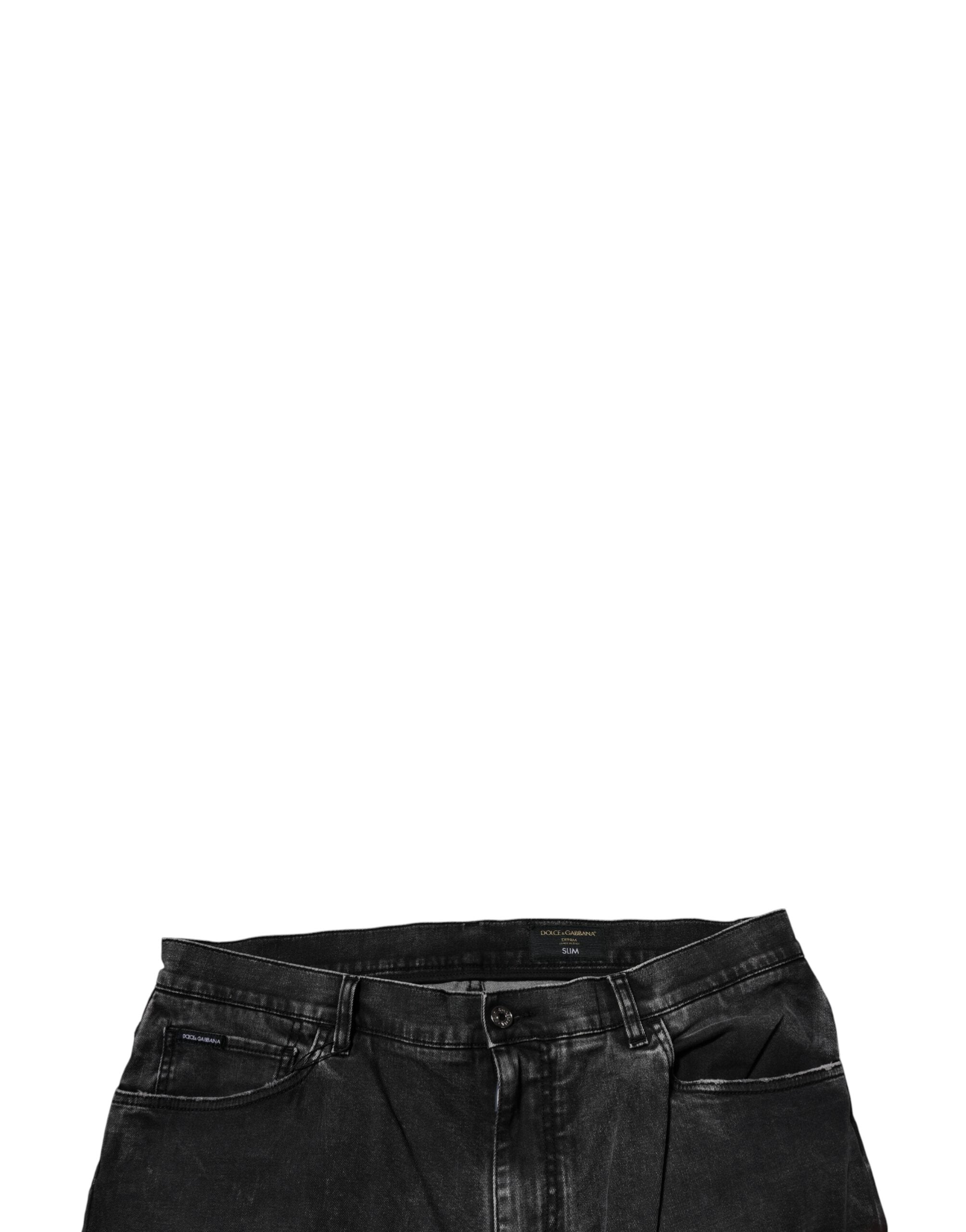 Black Cotton Stretch Skinny Men Denim Jeans - ventzia