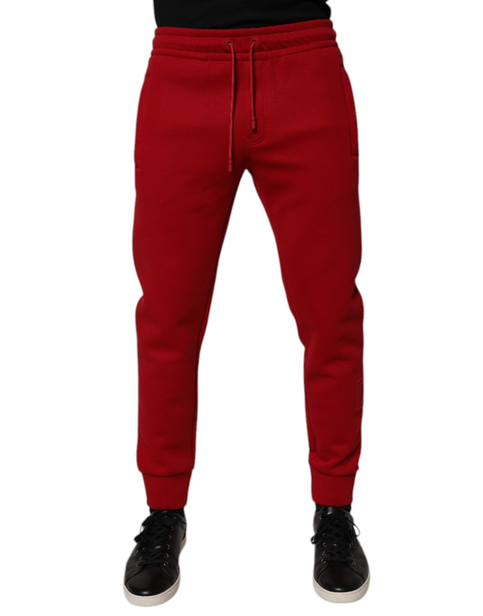 Red Cotton Jogger Jogging Pants - ventzia