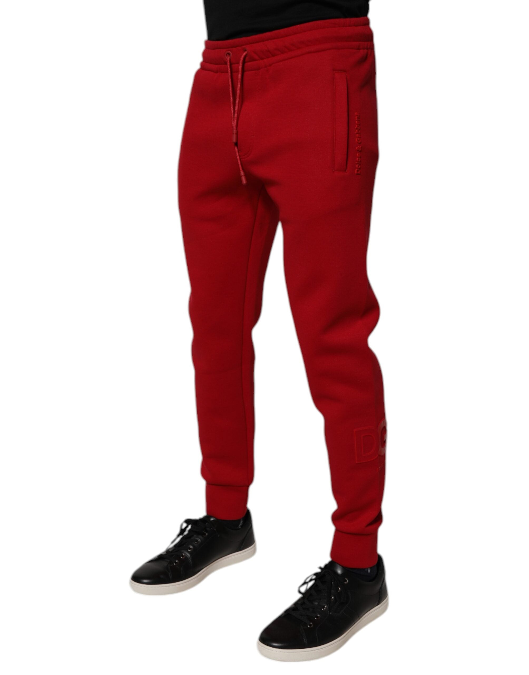 Red Cotton Jogger Jogging Pants - ventzia