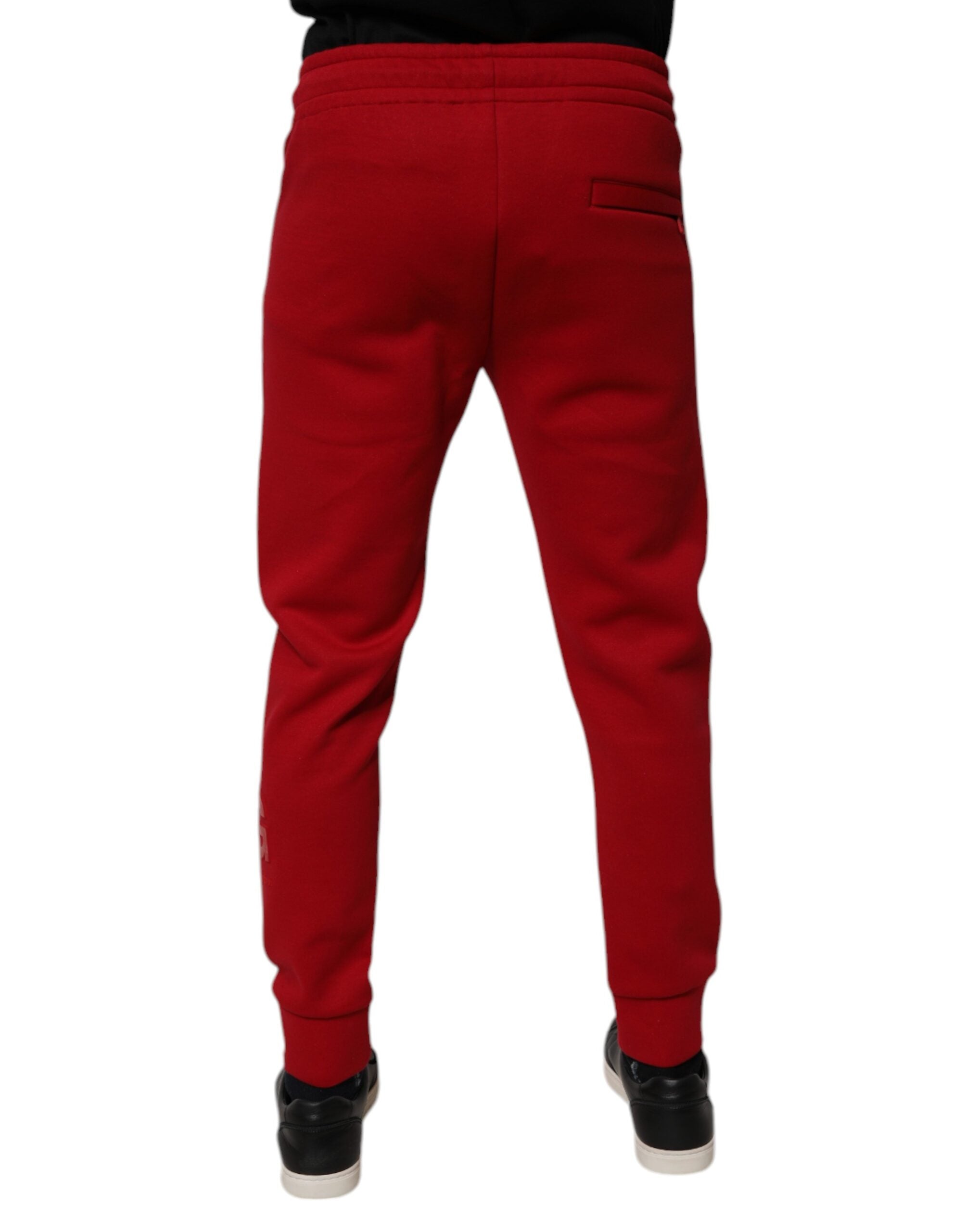 Red Cotton Jogger Jogging Pants - ventzia
