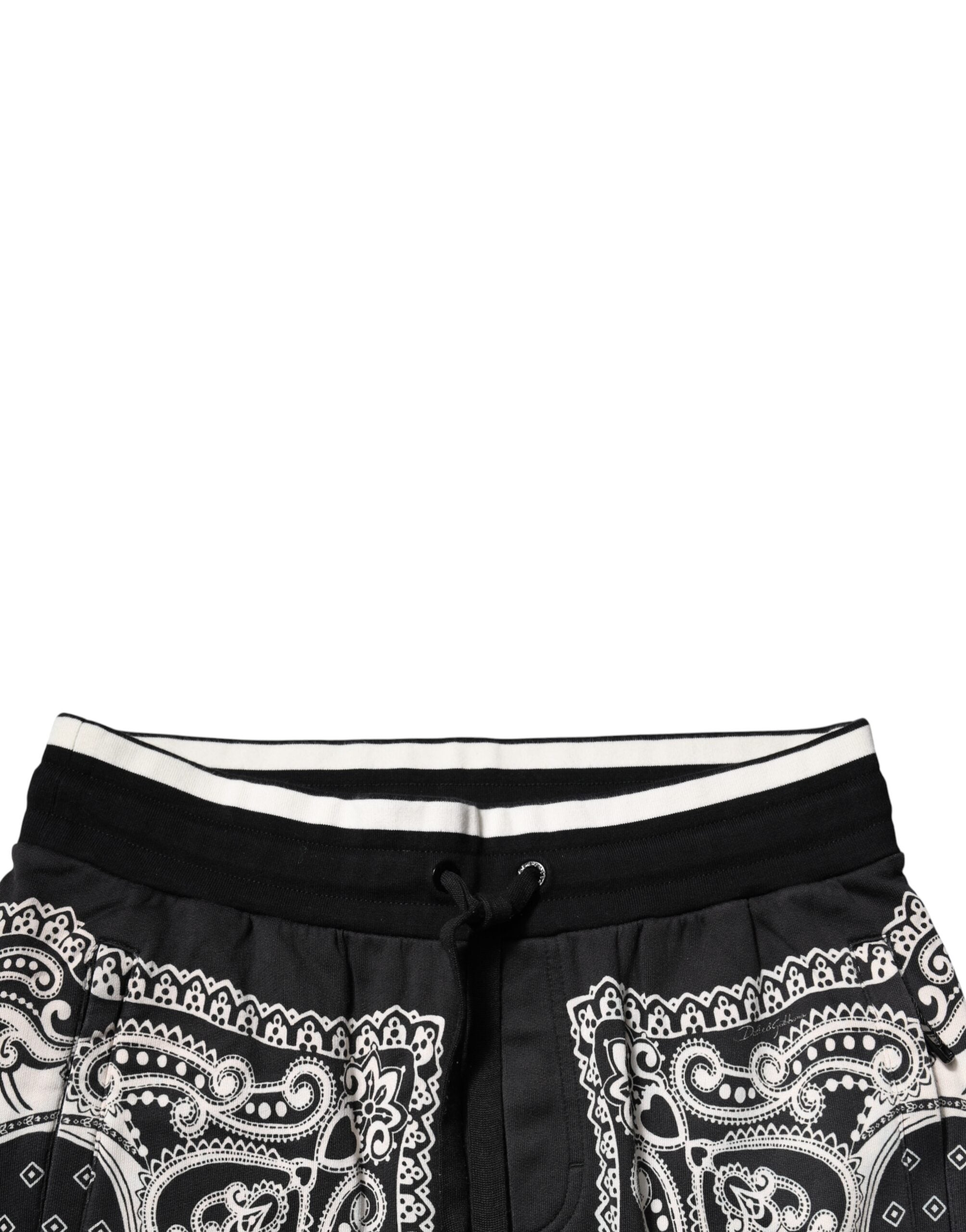 Black Bandana Cotton Jogger Pants - ventzia