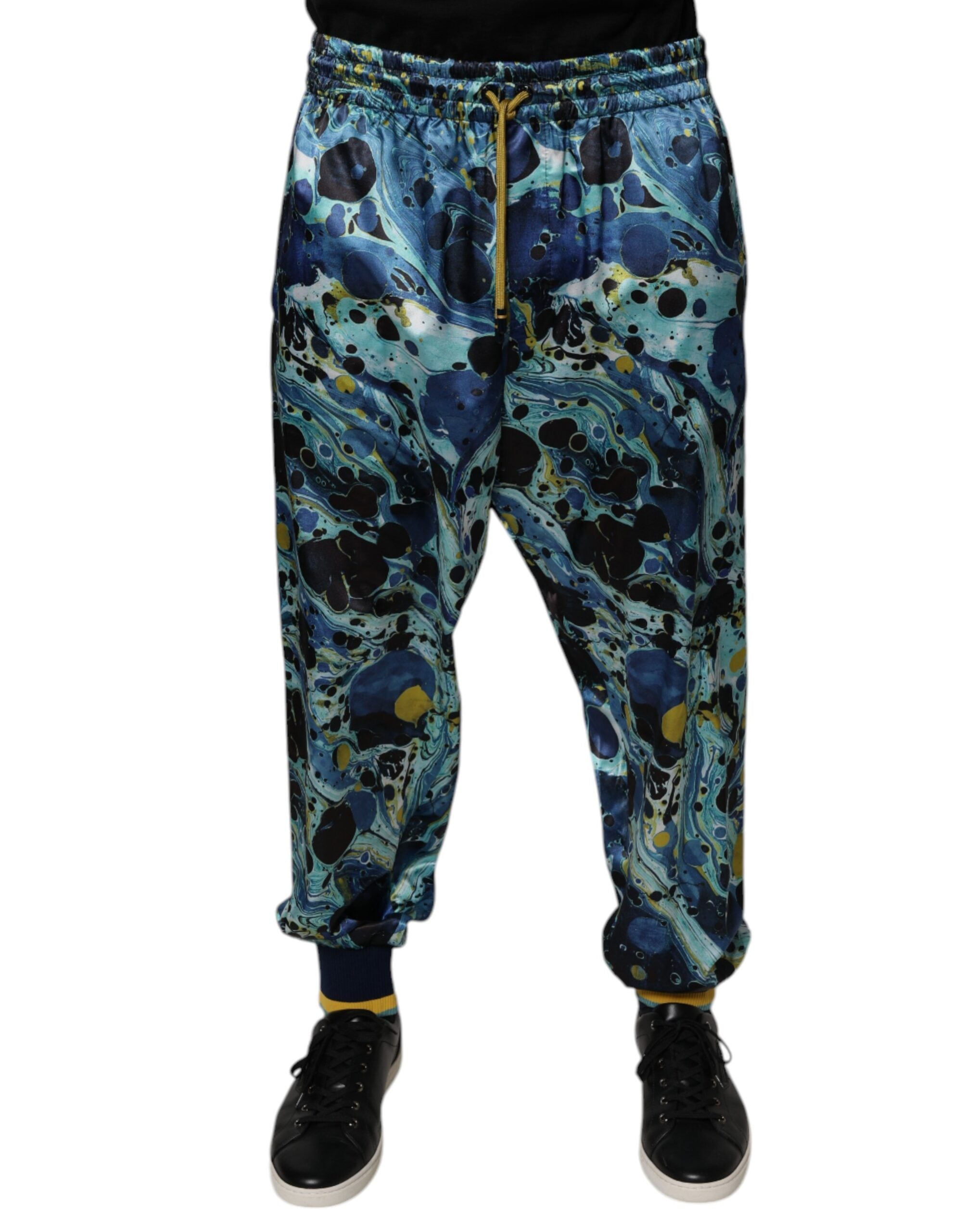 Multicolor Marble Print Jogger Men Sweatpants Pants - ventzia