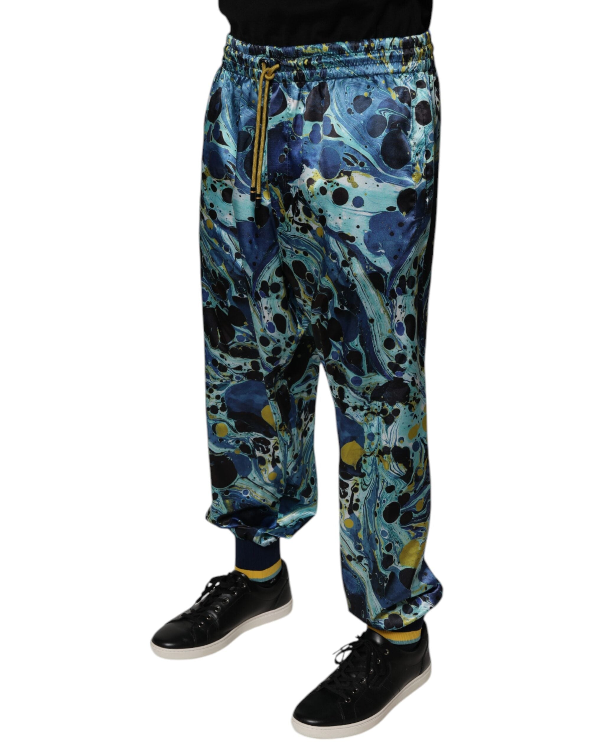 Multicolor Marble Print Jogger Men Sweatpants Pants - ventzia