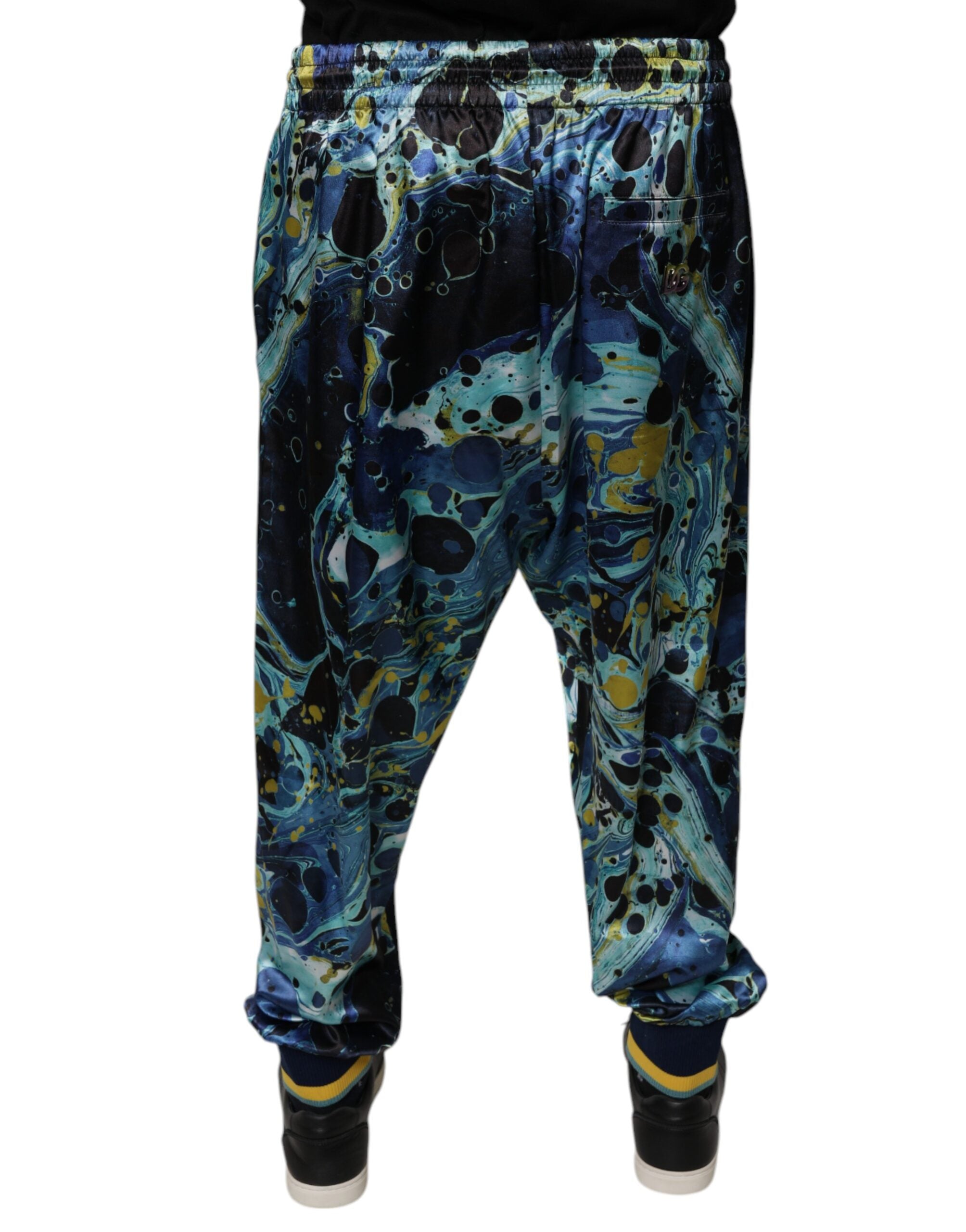Multicolor Marble Print Jogger Men Sweatpants Pants - ventzia