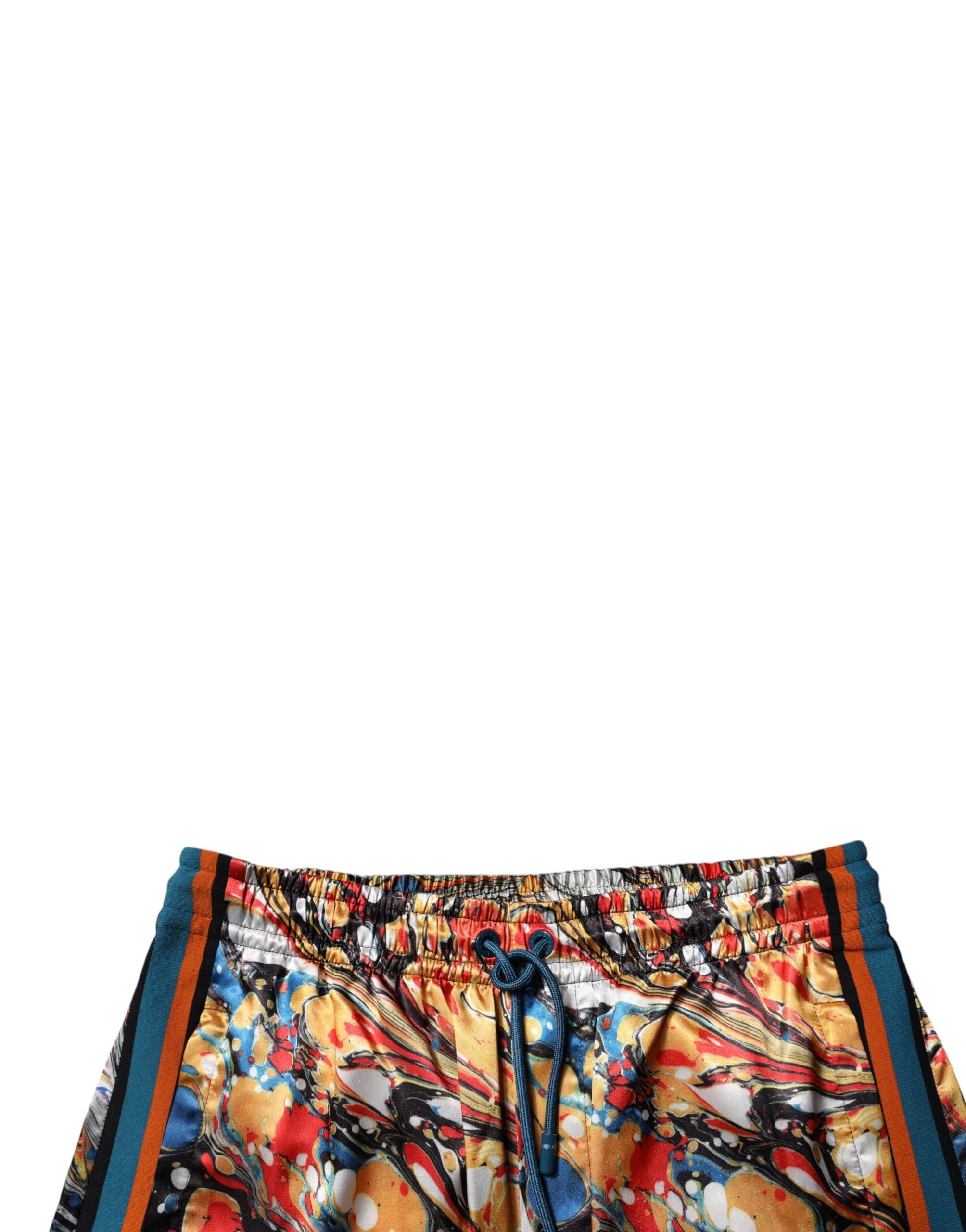 Multicolor Marble Satin Men Tracksuit Pants - ventzia