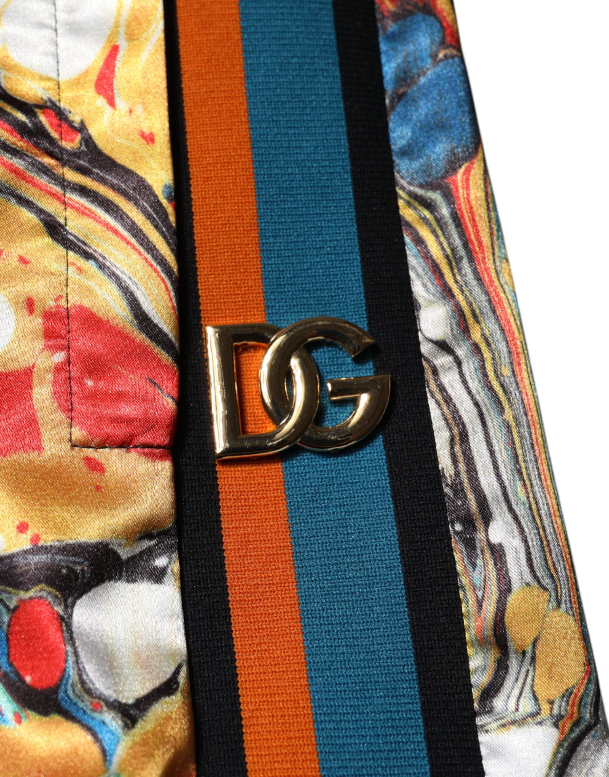 Multicolor Marble Satin Men Tracksuit Pants - ventzia