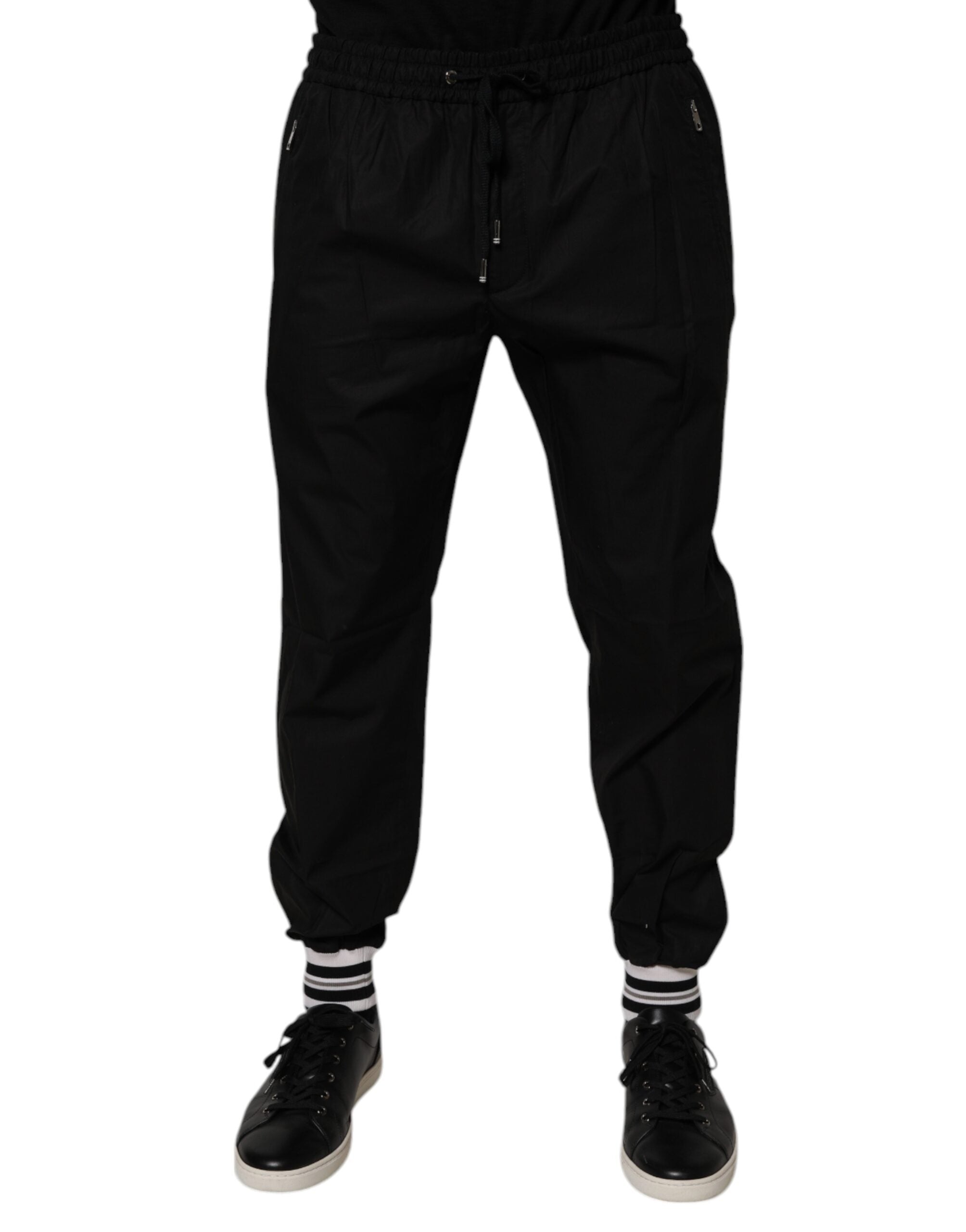 Black Cotton Men Jogger Sweatpants Pants - ventzia