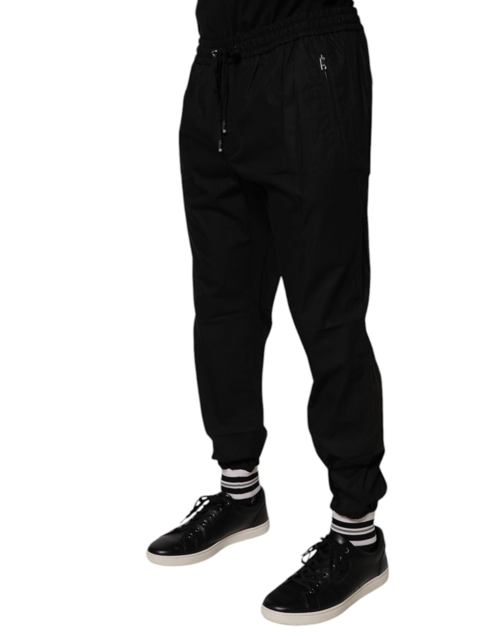 Black Cotton Men Jogger Sweatpants Pants - ventzia