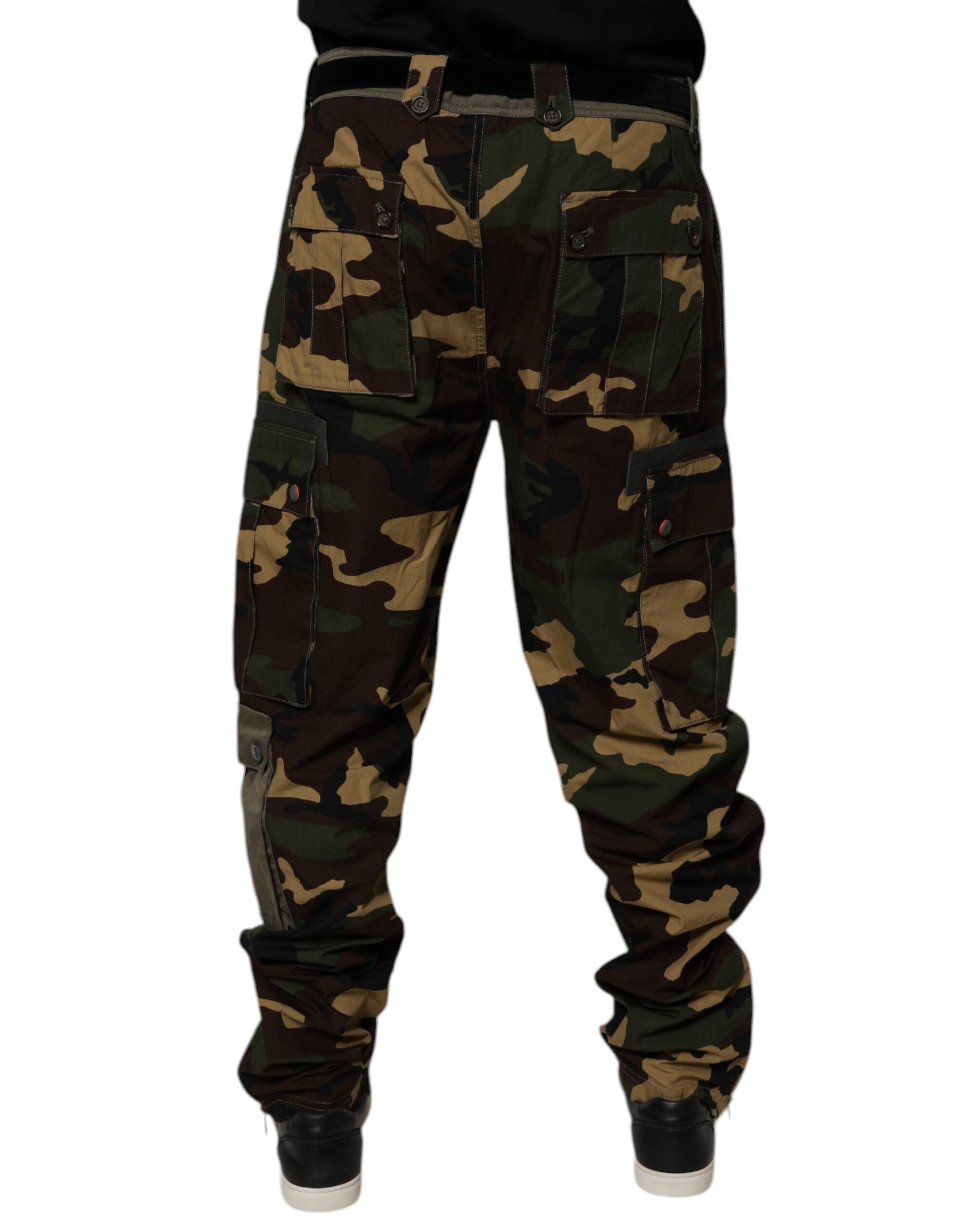Multicolor Patchwork Camouflage Cargo Pants - ventzia