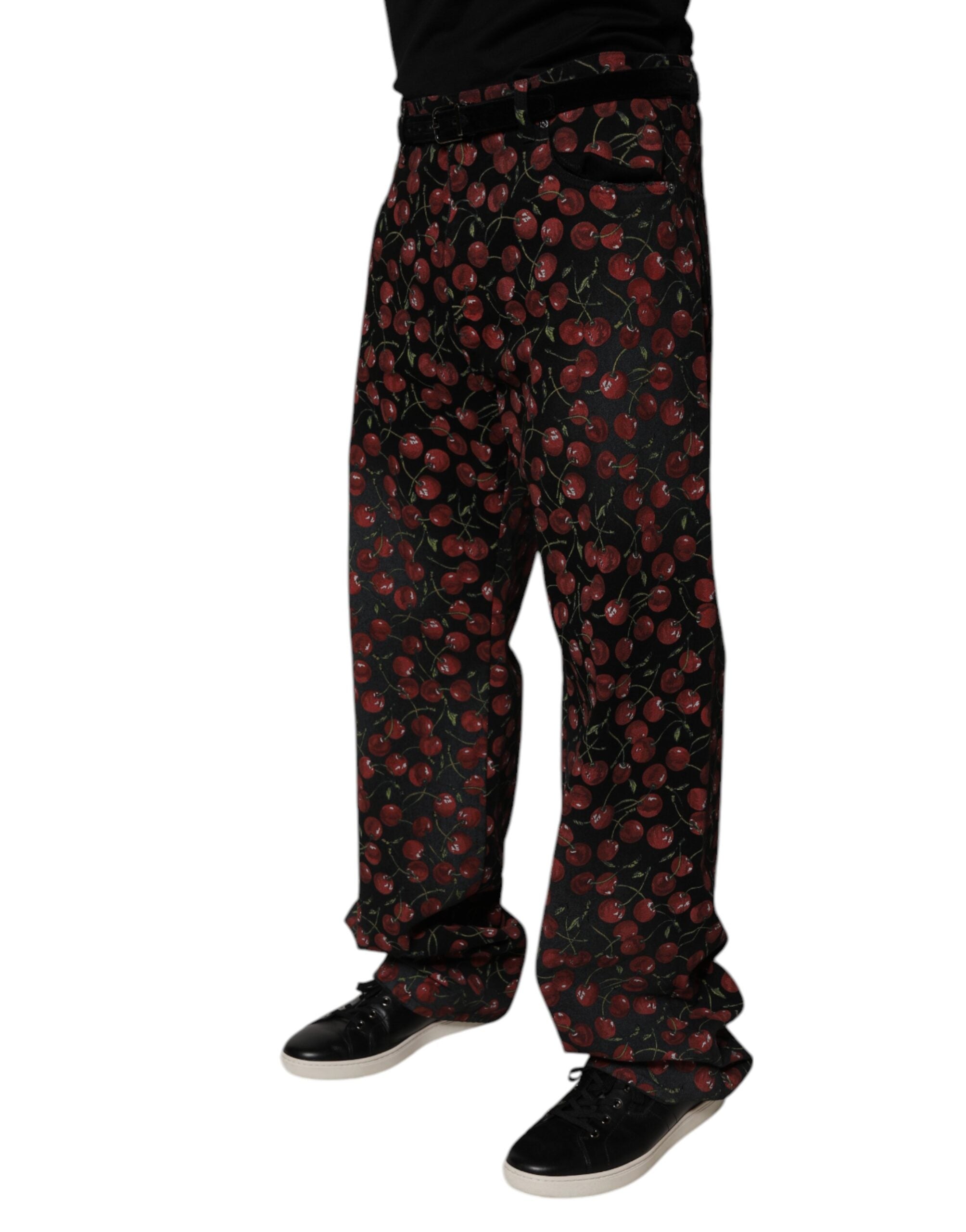 Black Cherry Cotton Straight Men Denim Jeans - ventzia