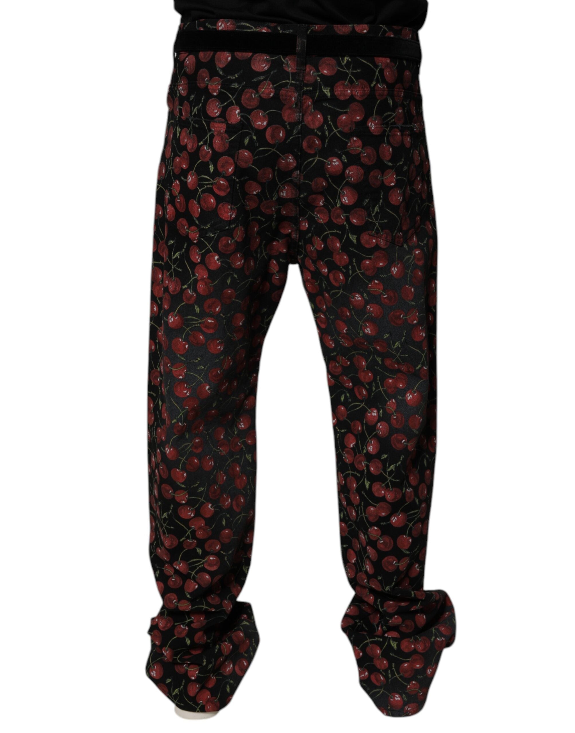 Black Cherry Cotton Straight Men Denim Jeans - ventzia