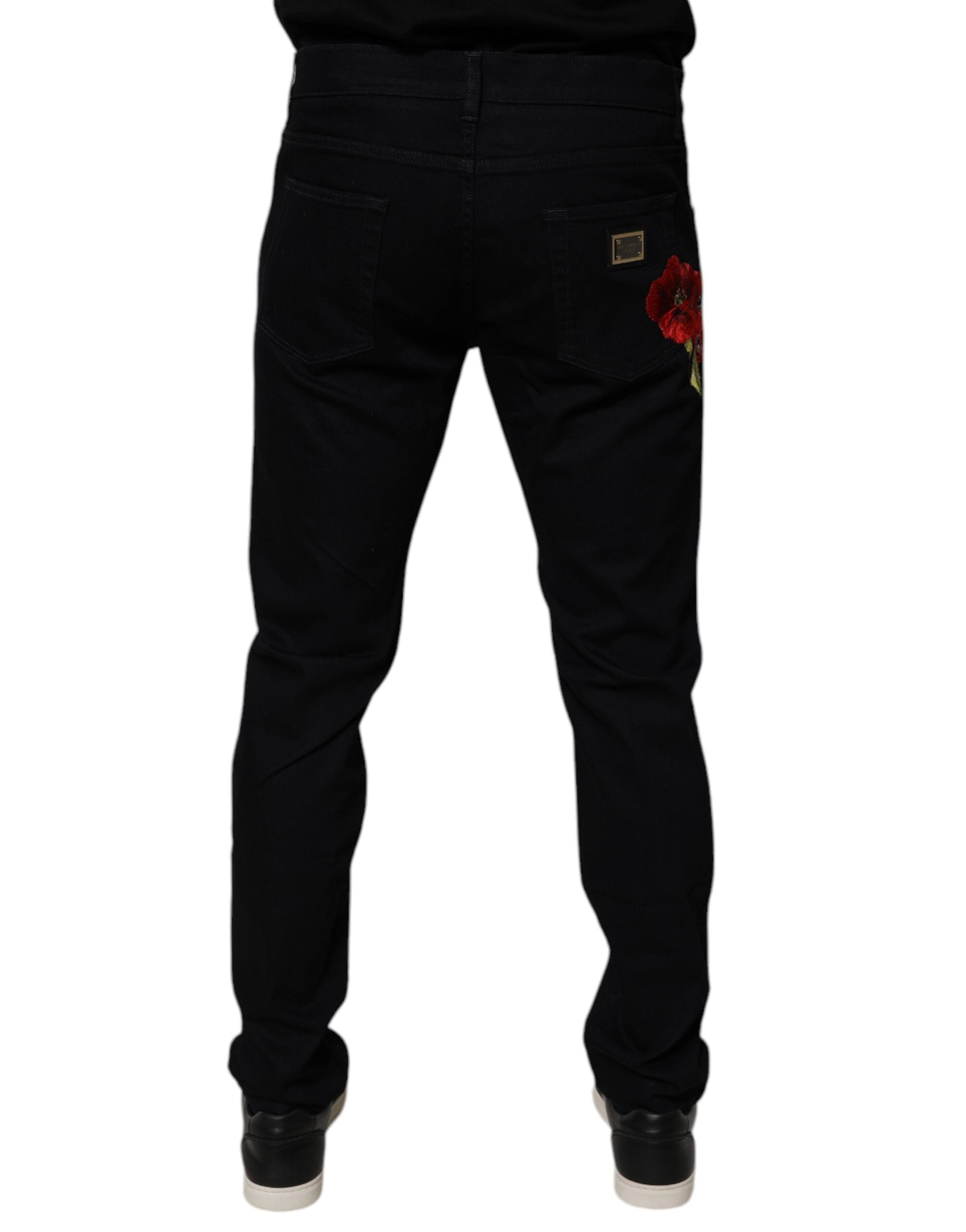 Black Cotton Stretch Slim Fit Men Denim Jeans - ventzia