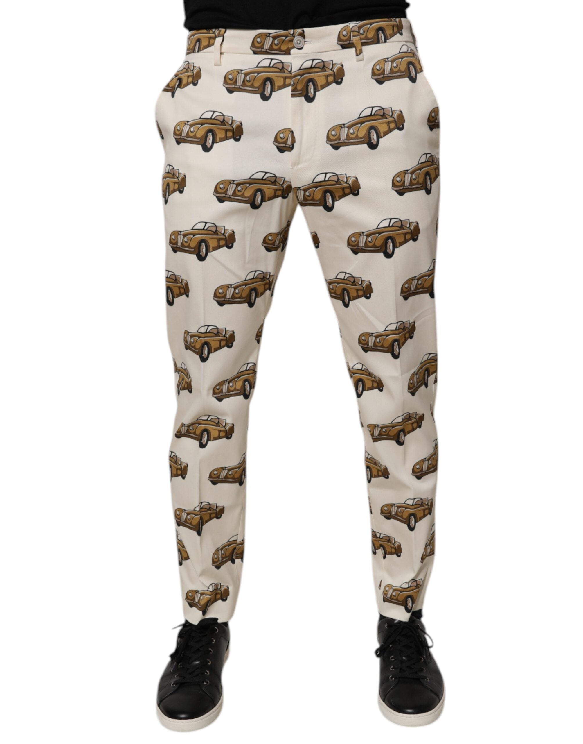 Off White Cars Cotton Skinny Men Denim Jeans - ventzia