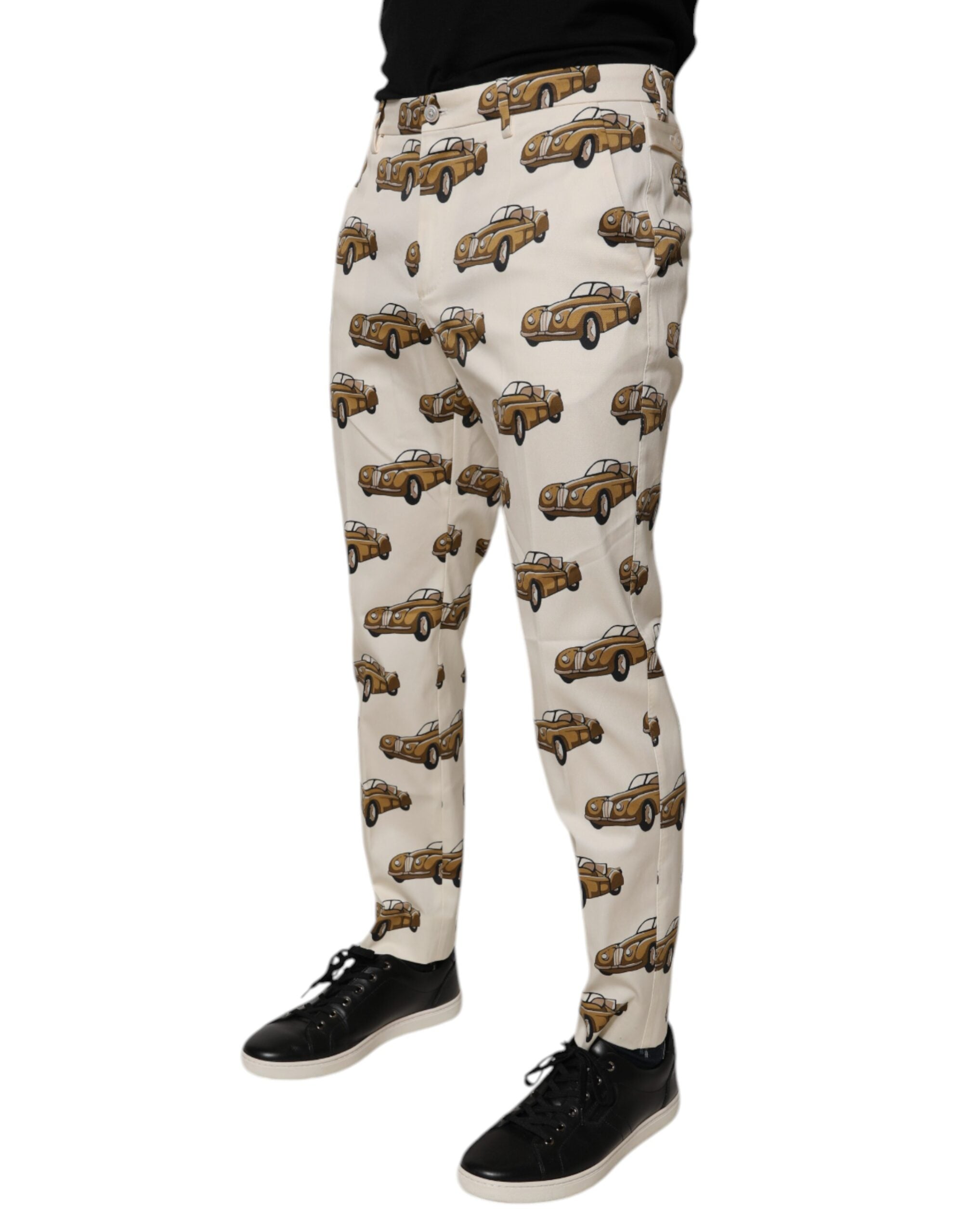 Off White Cars Cotton Skinny Men Denim Jeans - ventzia