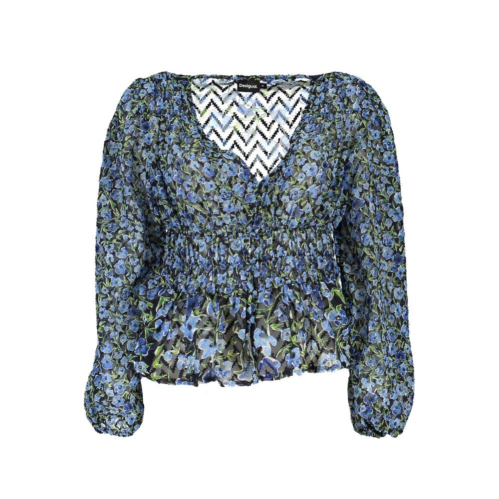 Blue Polyester Sweater - ventzia