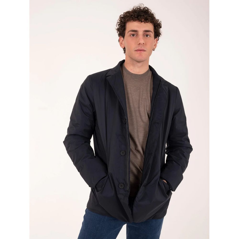 Blue Polyester Jacket - ventzia