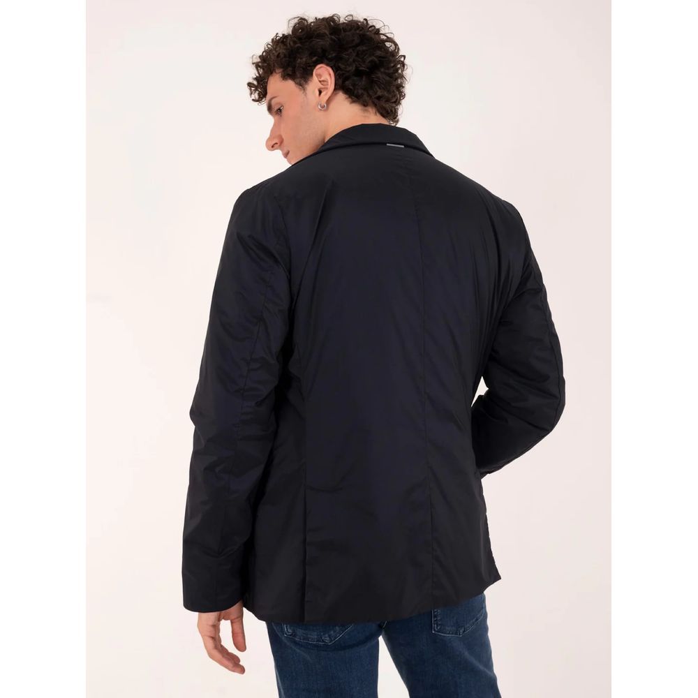 Blue Polyester Jacket - ventzia