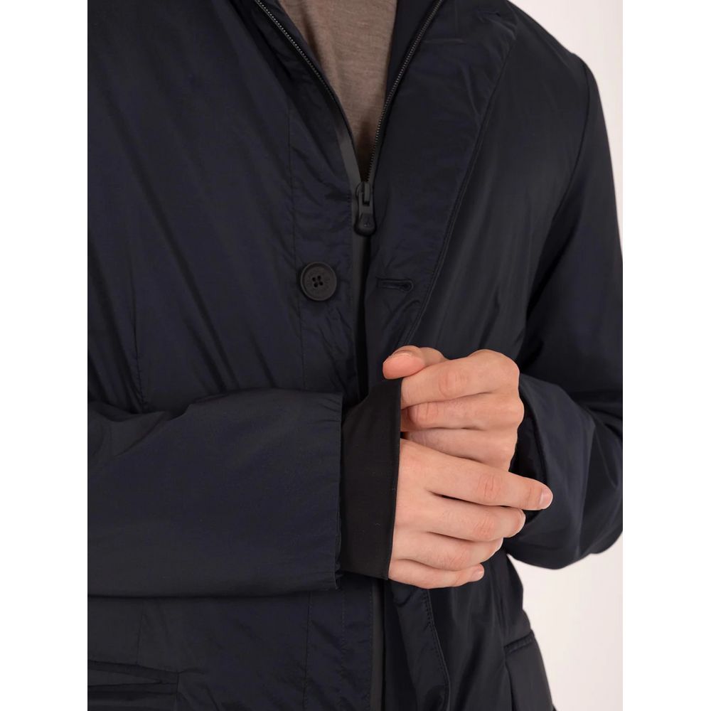 Blue Polyester Jacket - ventzia