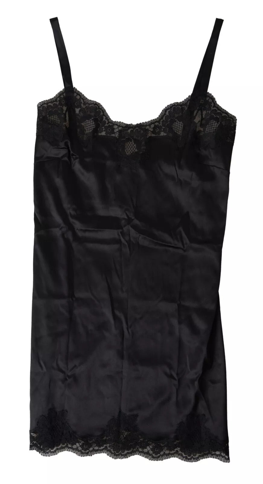 Black Lace Silk Sleepwear Camisole Top Underwear - ventzia