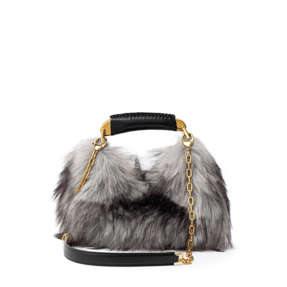 Gray Leather Handbag - ventzia
