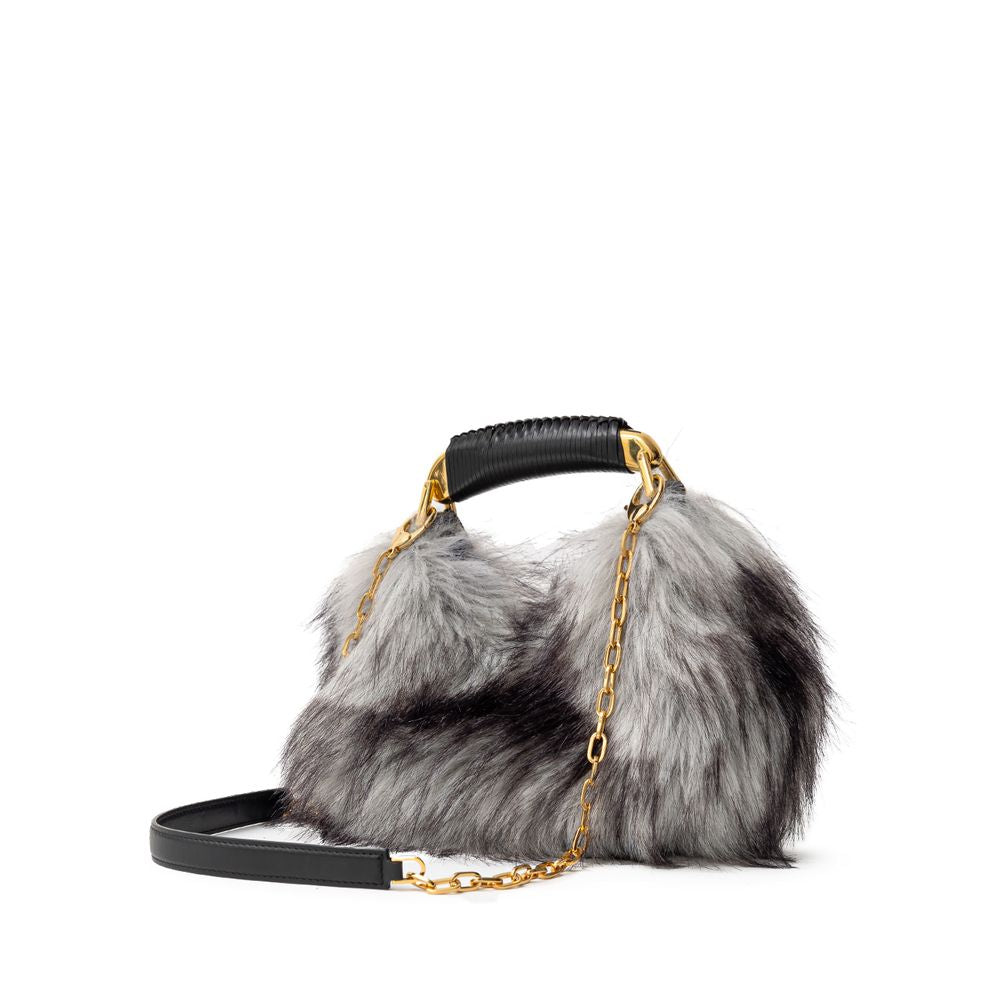Gray Leather Handbag - ventzia