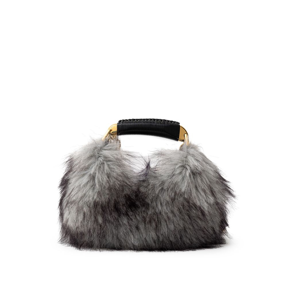 Gray Leather Handbag - ventzia