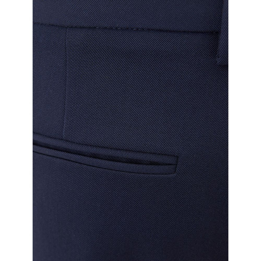 Elegant Blue Wool Pants for Women - ventzia