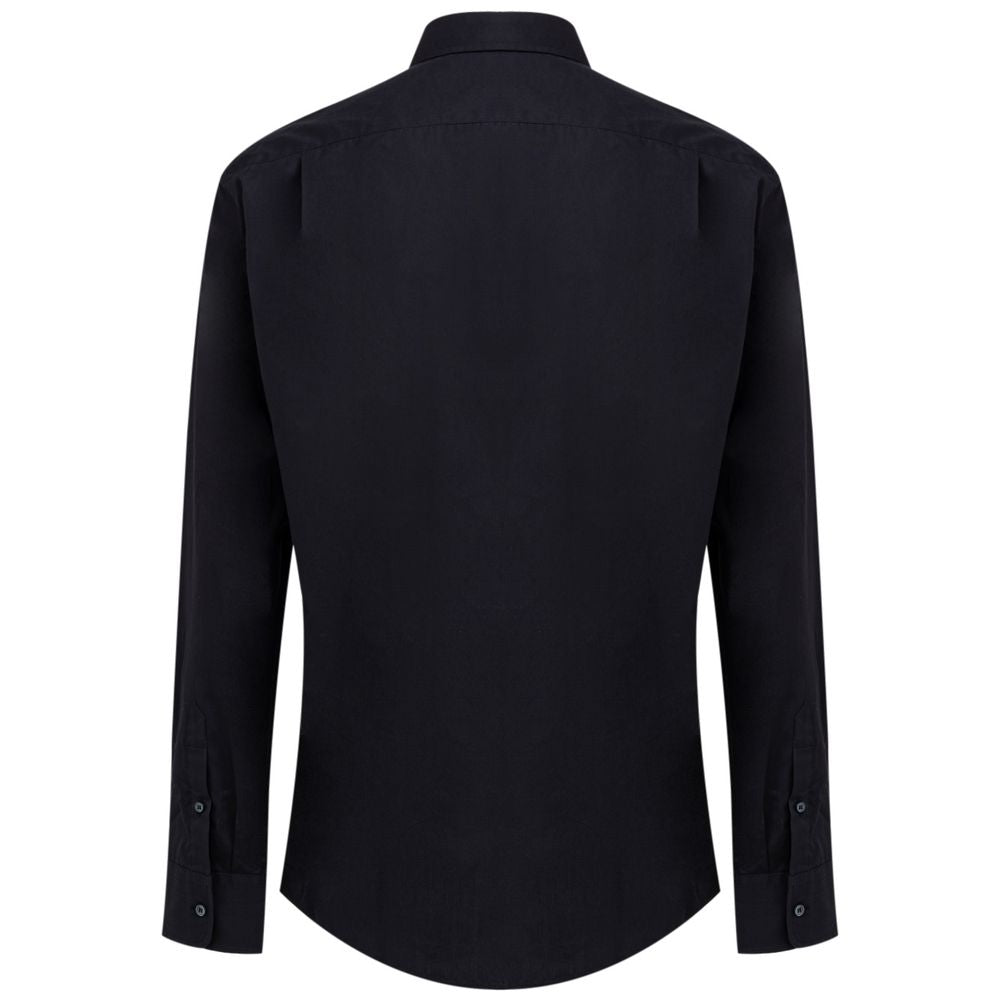 Navy Blue Cotton Shirt - ventzia