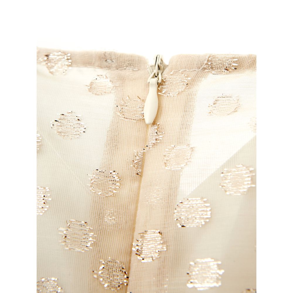Beige Cotton Elegance Dress - ventzia