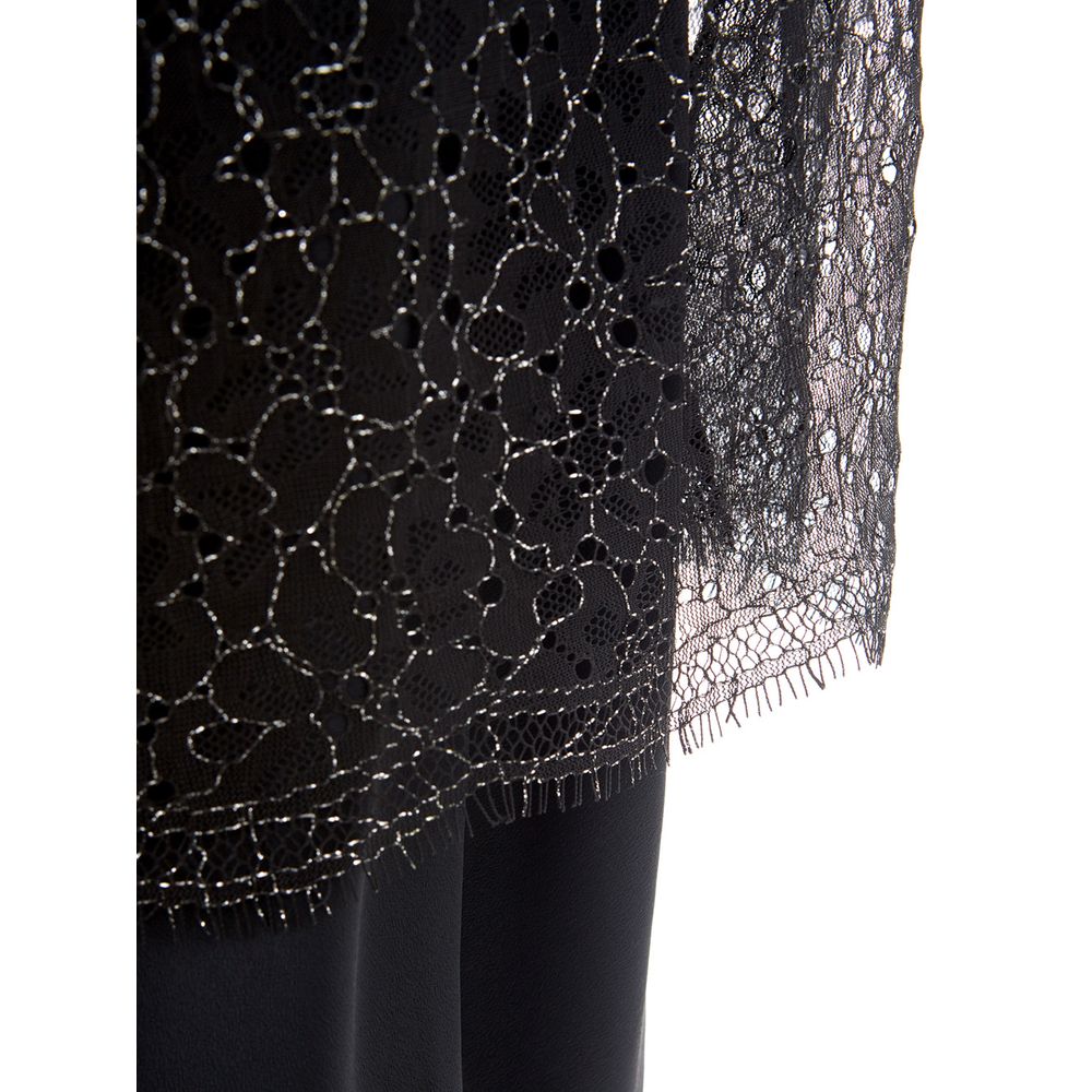 Elegant Black Nylon Dress - ventzia