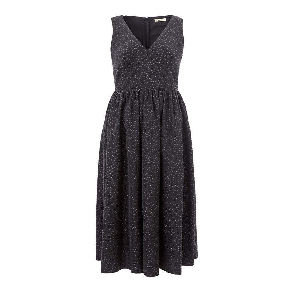 Elegant Black Polyethylene Dress - ventzia