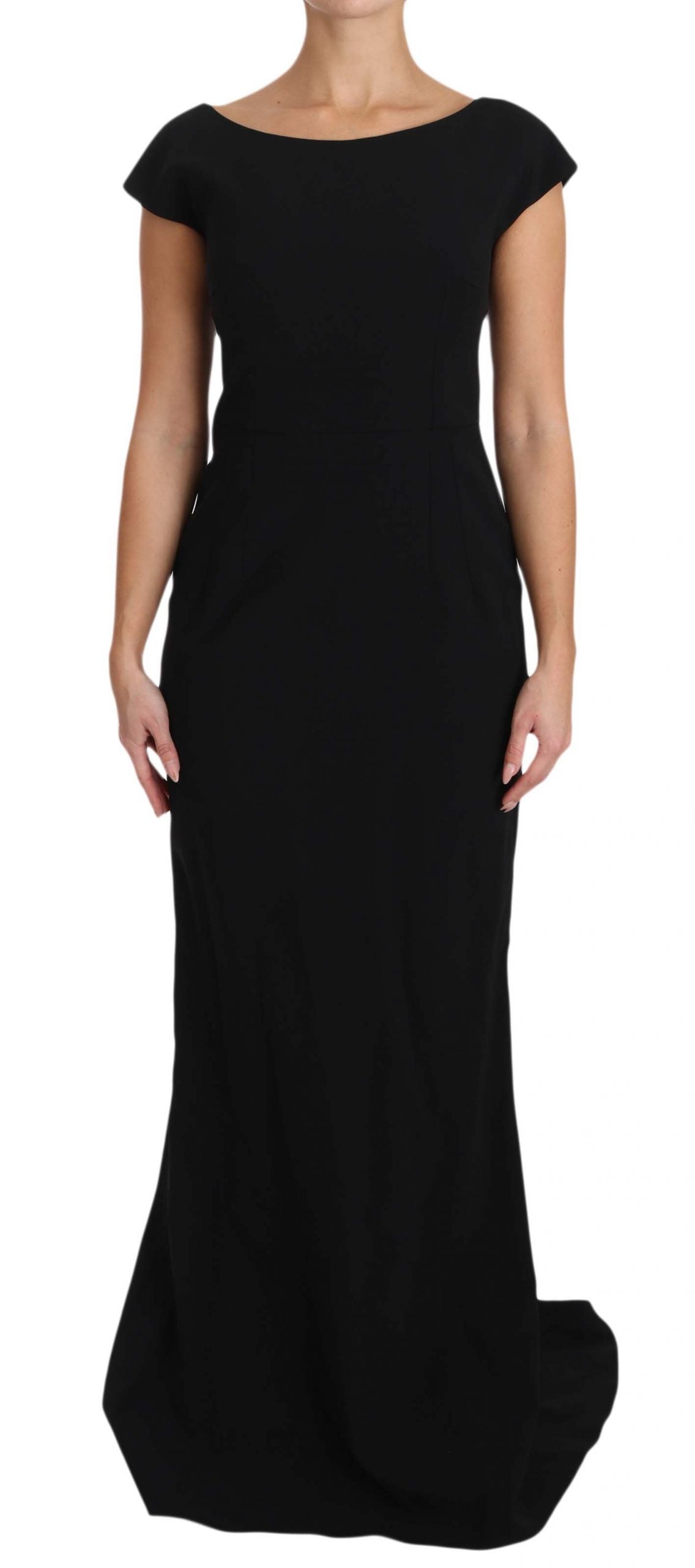 Elegant Black Maxi Sheath Dress - ventzia