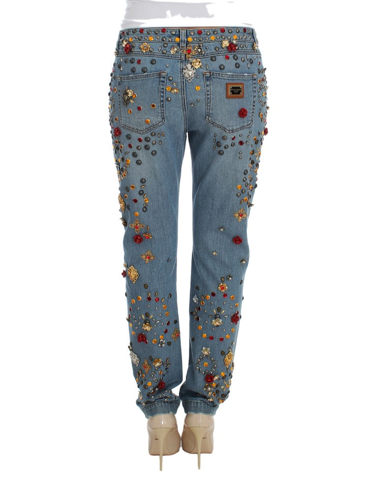 Enchanted Sicily Crystal Heart Boyfriend Jeans - ventzia