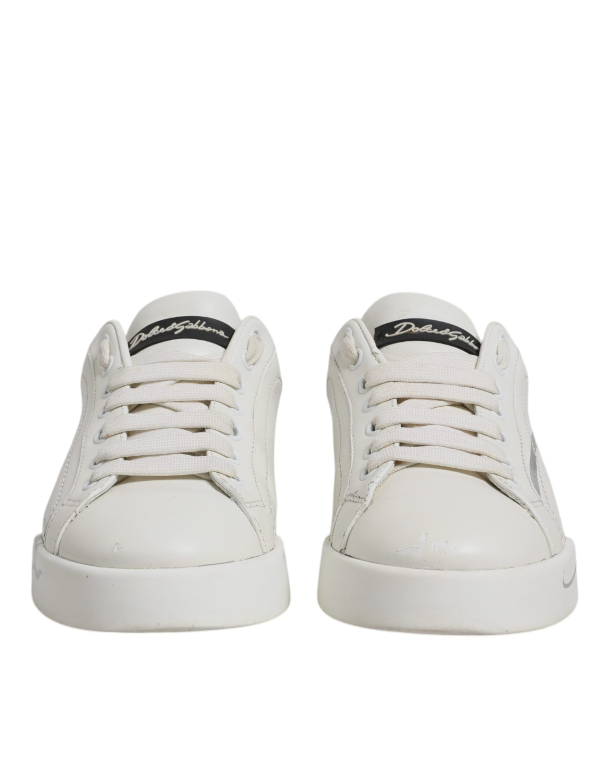 White Black Logo Portofino Men Sneaker Shoes - ventzia