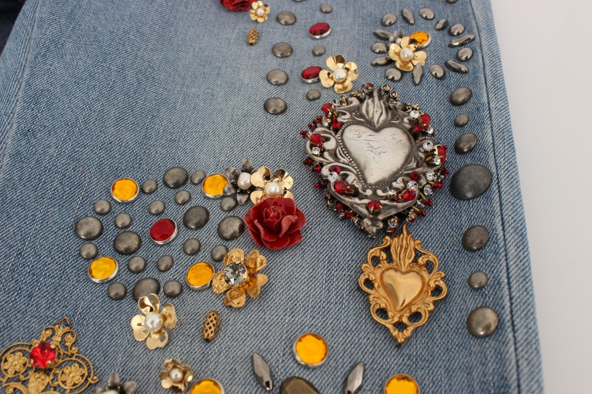 Enchanted Sicily Crystal Heart Boyfriend Jeans - ventzia