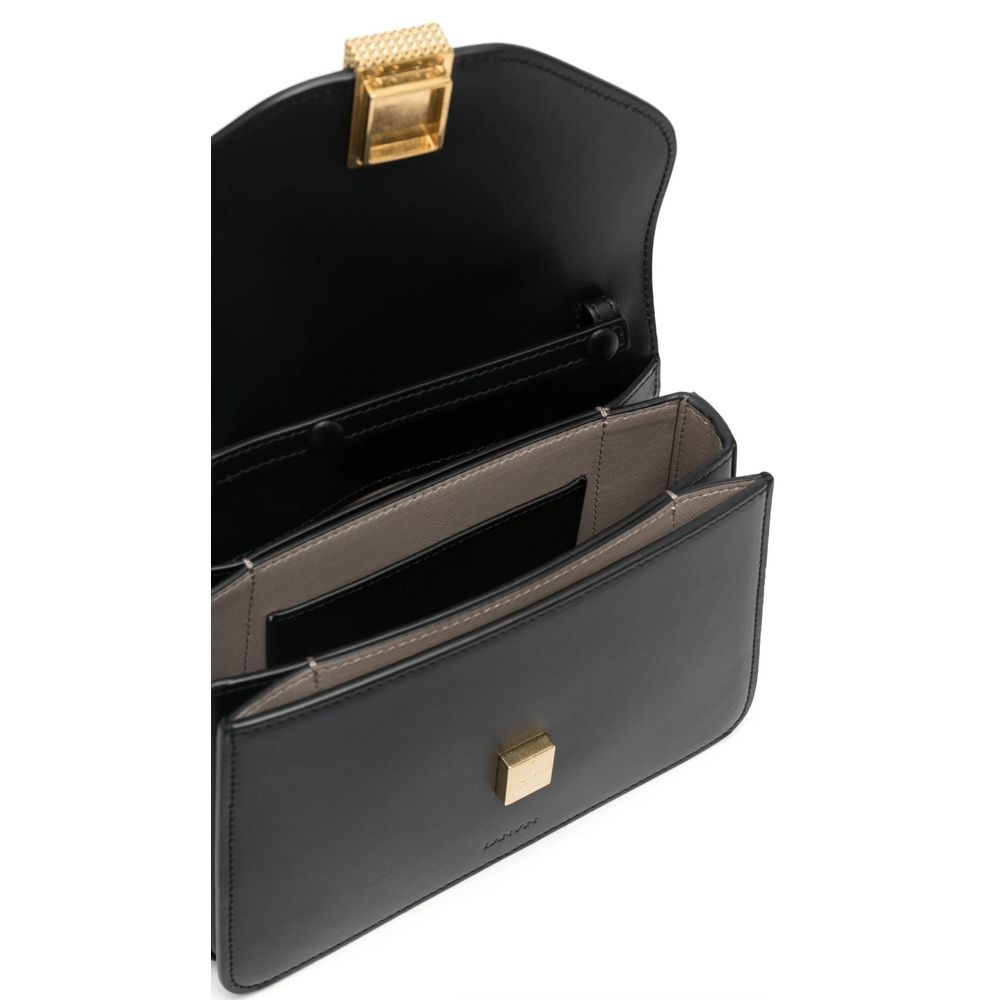 Black Leather Handbag - ventzia