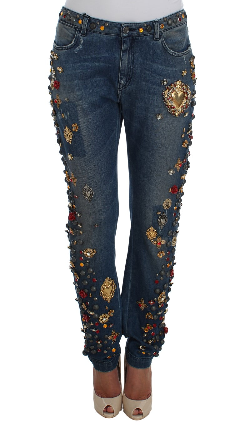 Enchanted Sicily Embellished Boyfriend Jeans - ventzia
