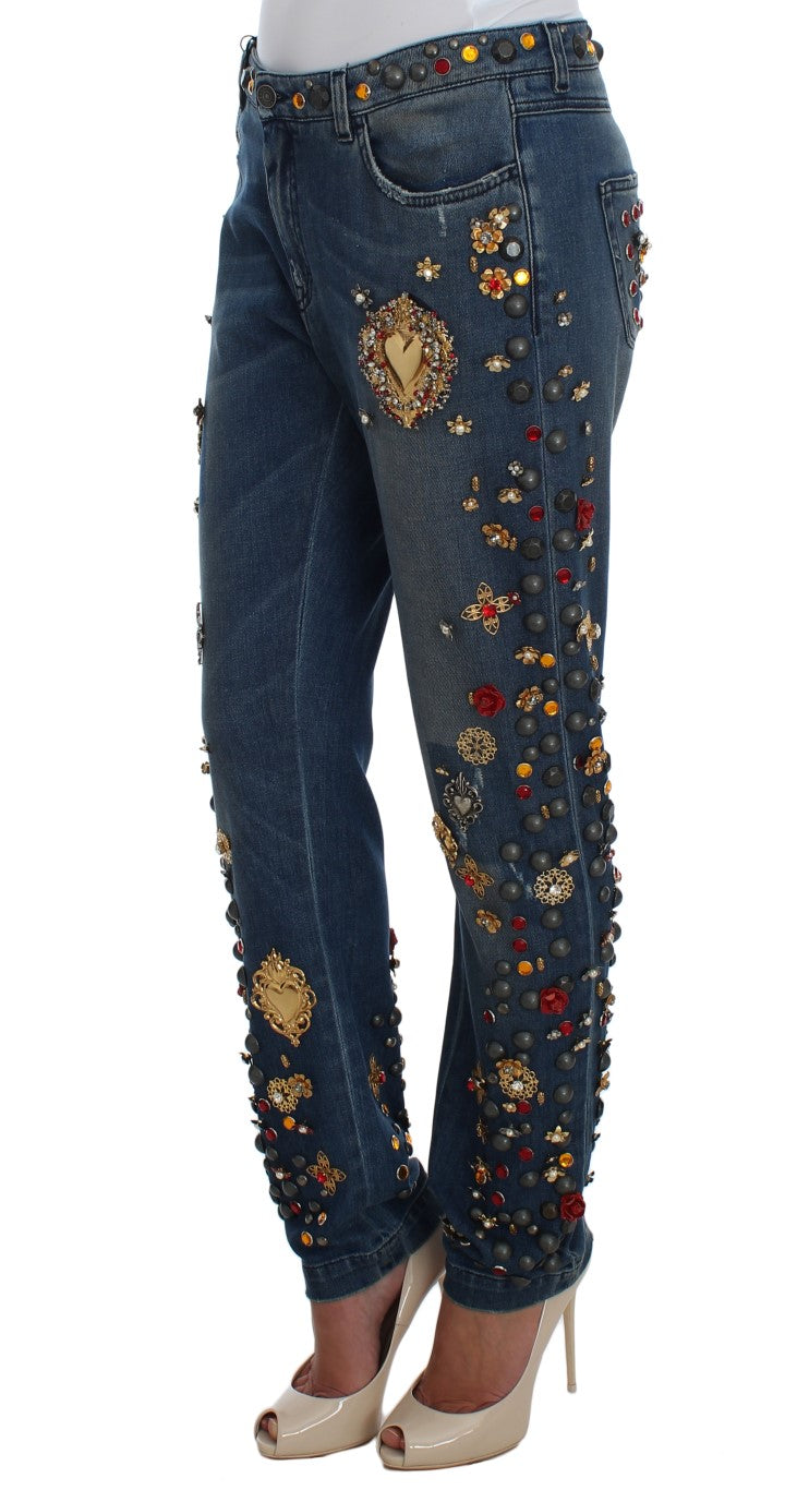 Enchanted Sicily Embellished Boyfriend Jeans - ventzia