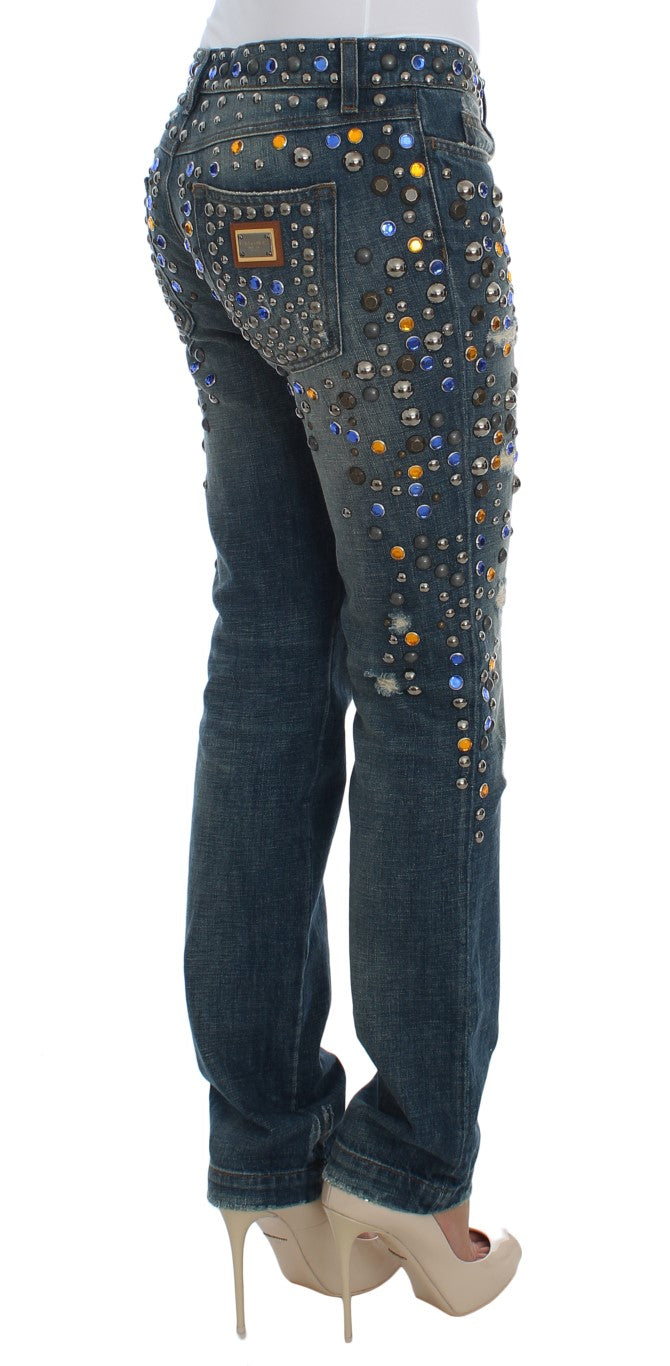 Enchanted Sicily Crystal Embellished Jeans - ventzia