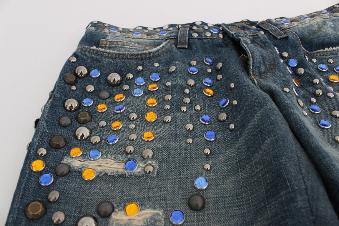 Enchanted Sicily Crystal Embellished Jeans - ventzia