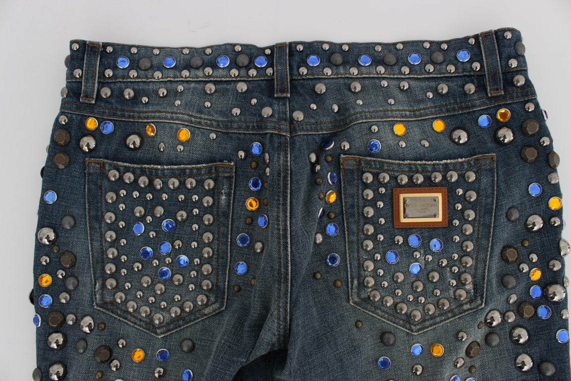 Enchanted Sicily Crystal Embellished Jeans - ventzia