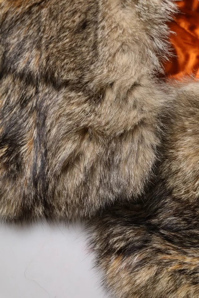 Brown Fur Shoulder Collar Neck Wrap Scarf - ventzia