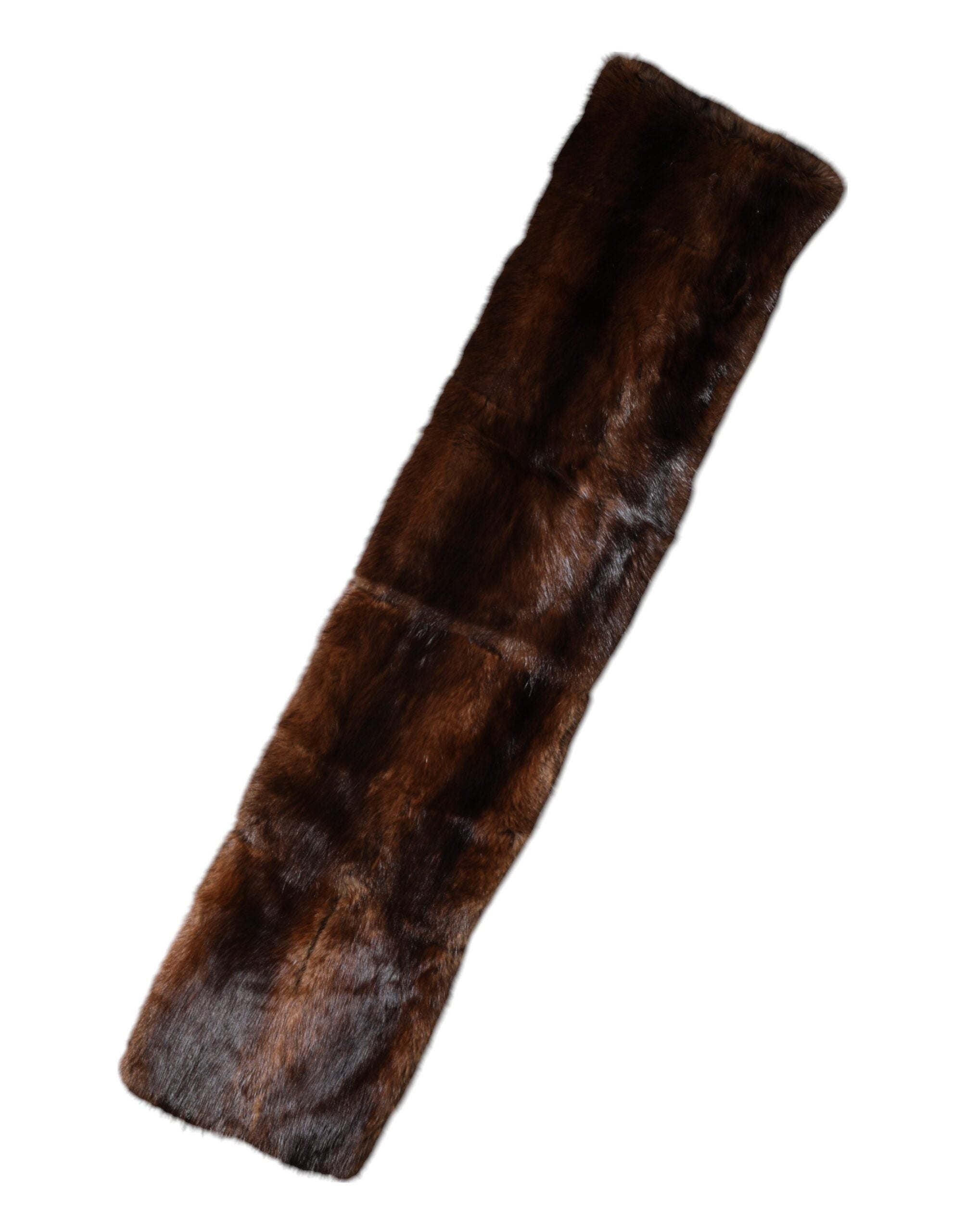 Black Brown Stripe Fur Shawl Wrap Scarf - ventzia