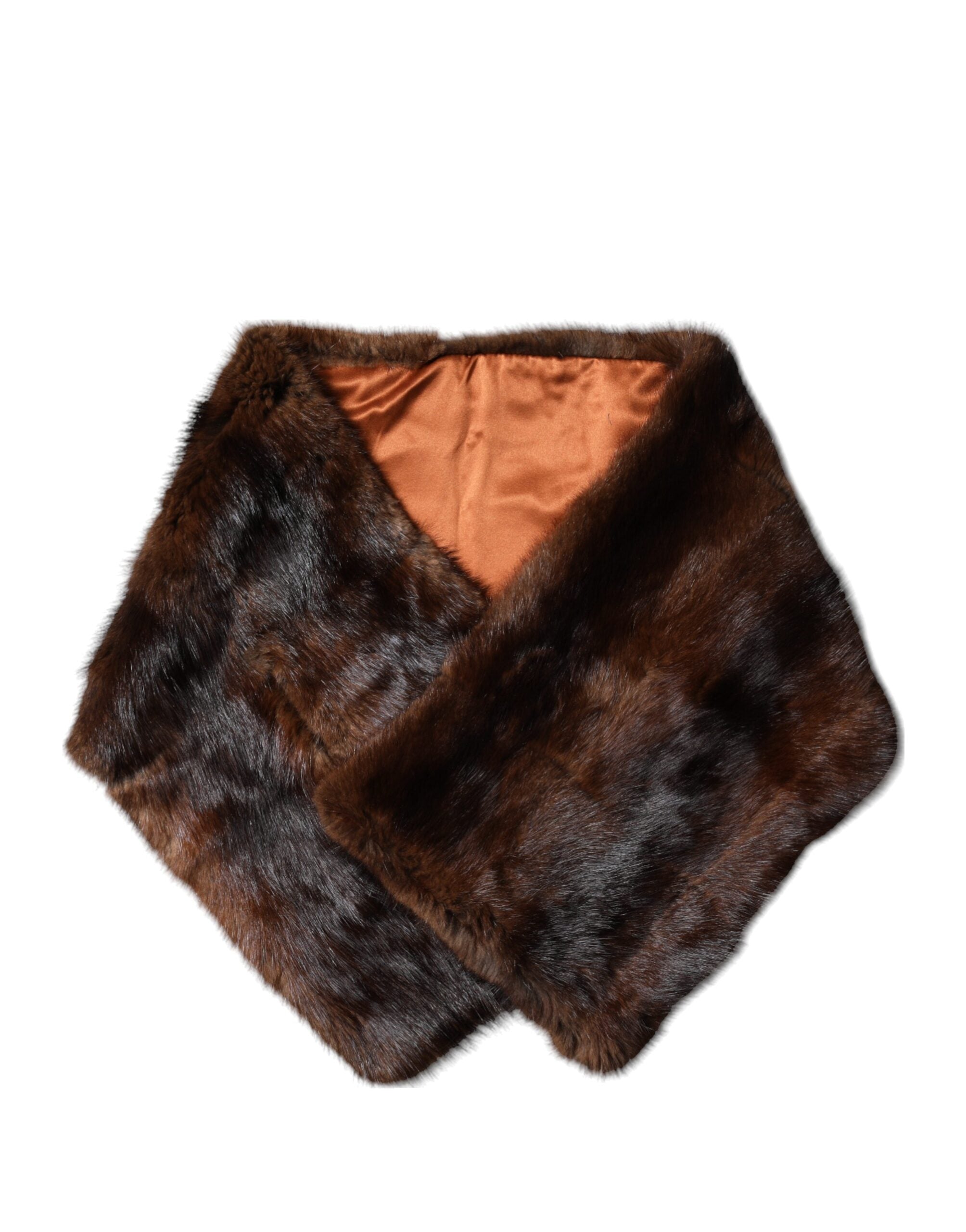 Black Brown Stripe Fur Shawl Wrap Scarf - ventzia