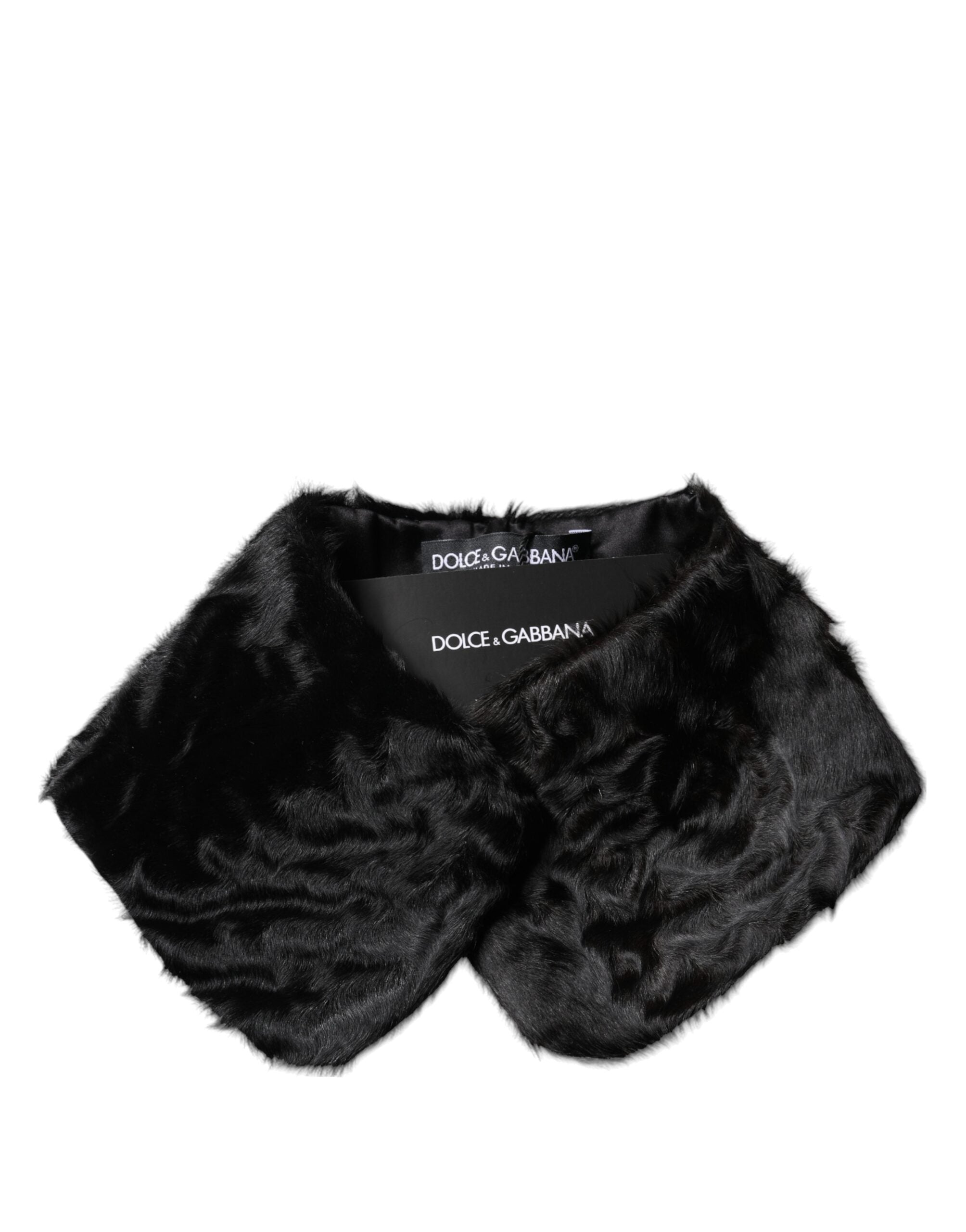 Black Lamb Fur Collar Women Neck Wrap Scarf - ventzia