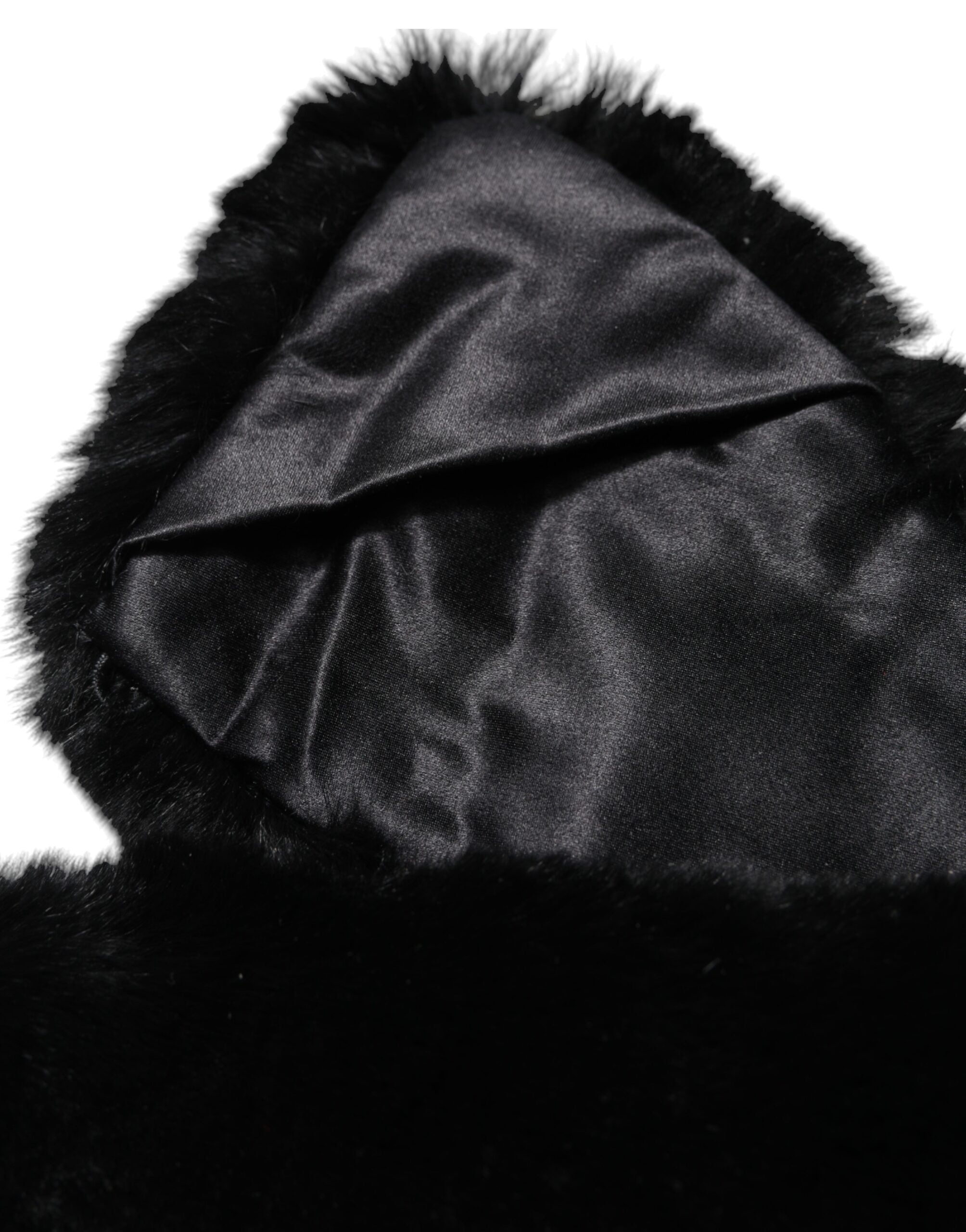 Black Lamb Fur Collar Women Neck Wrap Scarf - ventzia