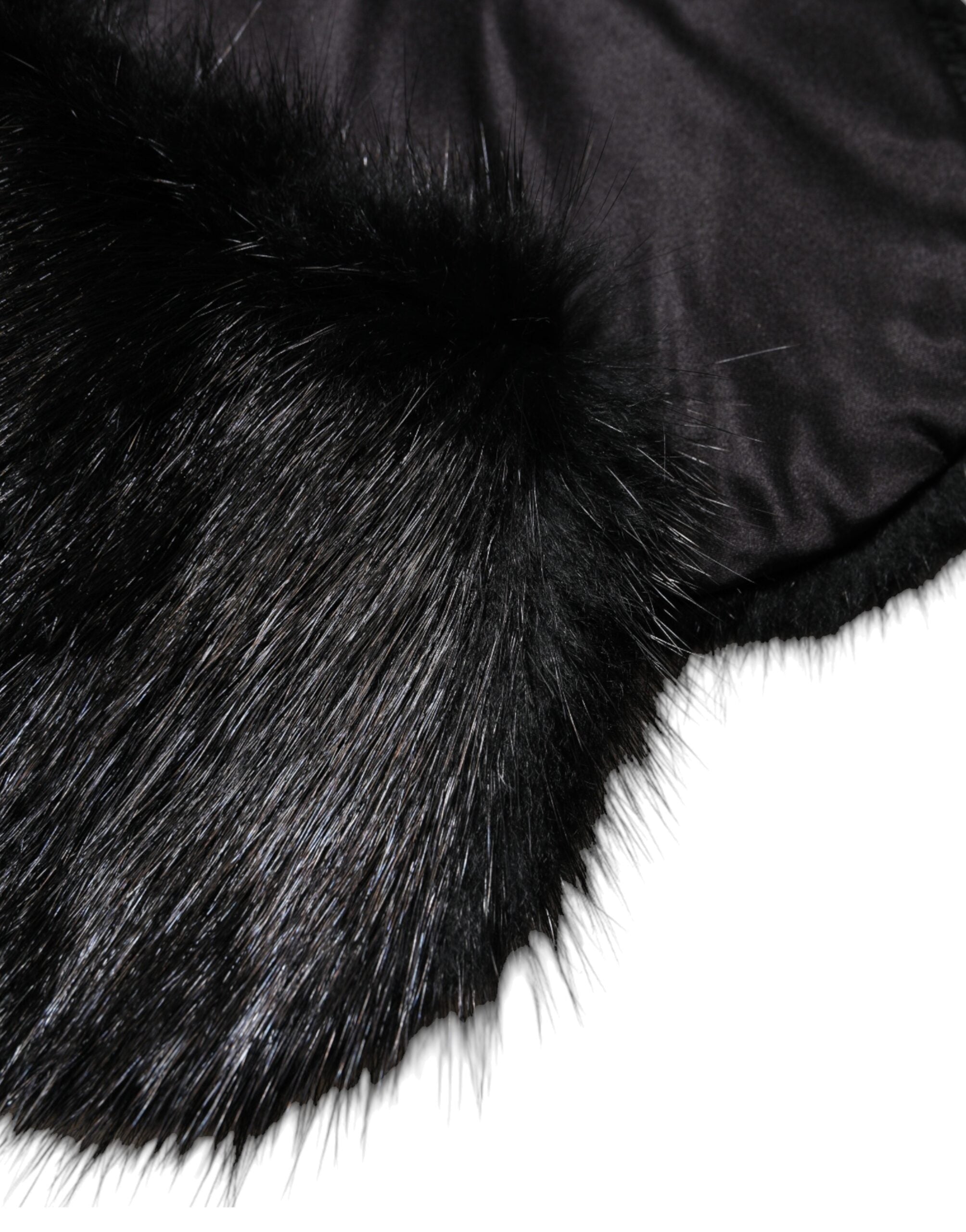 Black Fur Shawl Neck Wrap Cover Collar Scarf - ventzia
