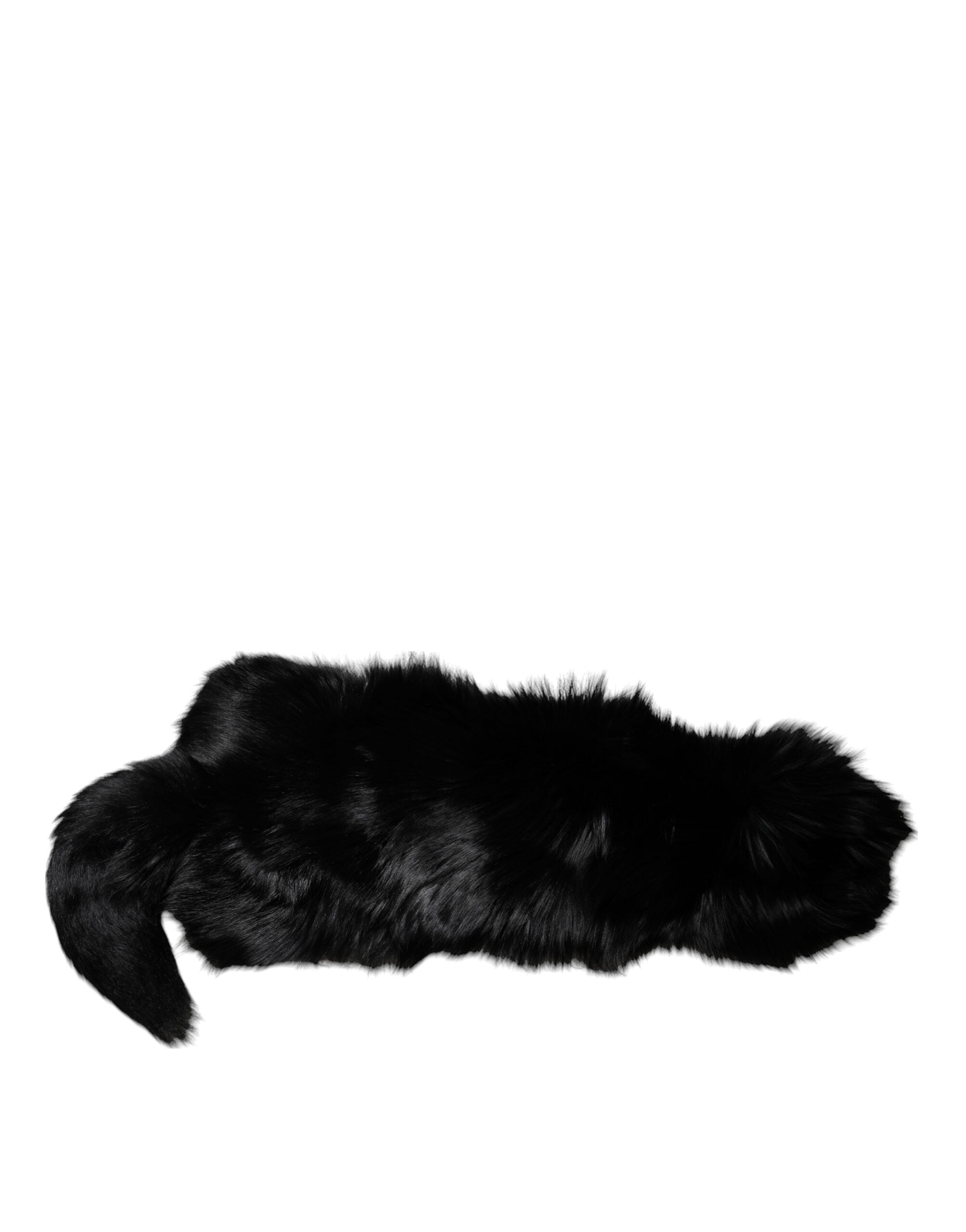 Black Fox Fur Neck Wrap Warmer Winter Scarf - ventzia