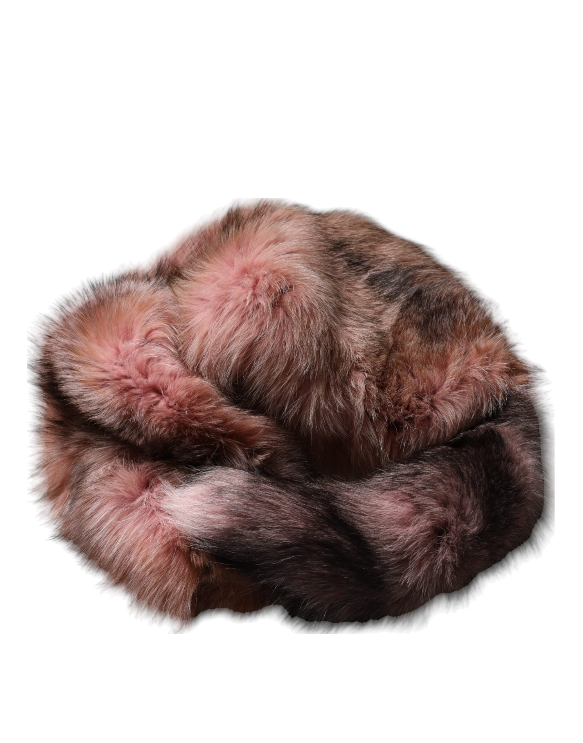 Pink Frost Fox Fur Neck Warmer Winter Scarf - ventzia